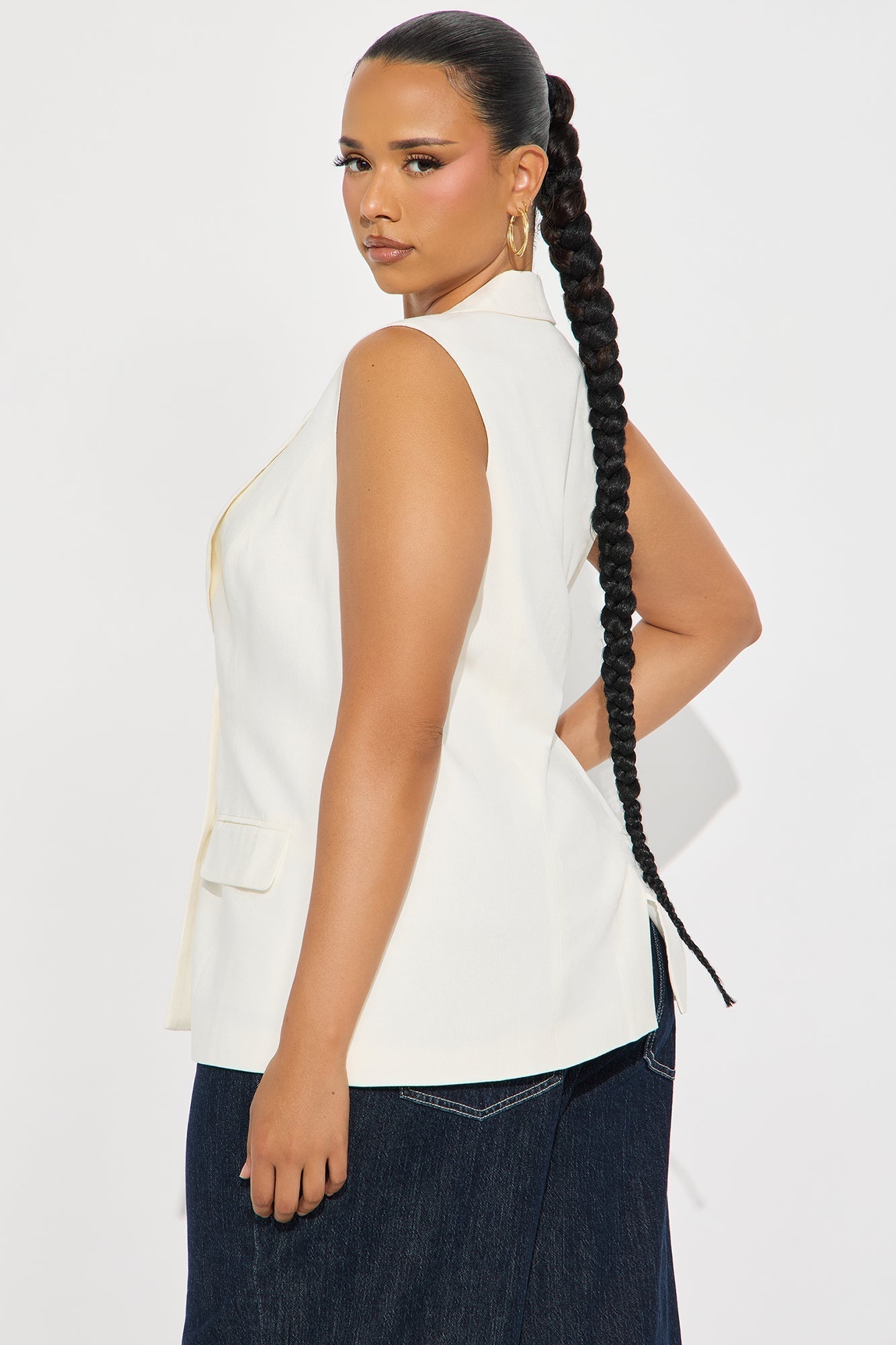 Manhattan Club Linen Vest - White