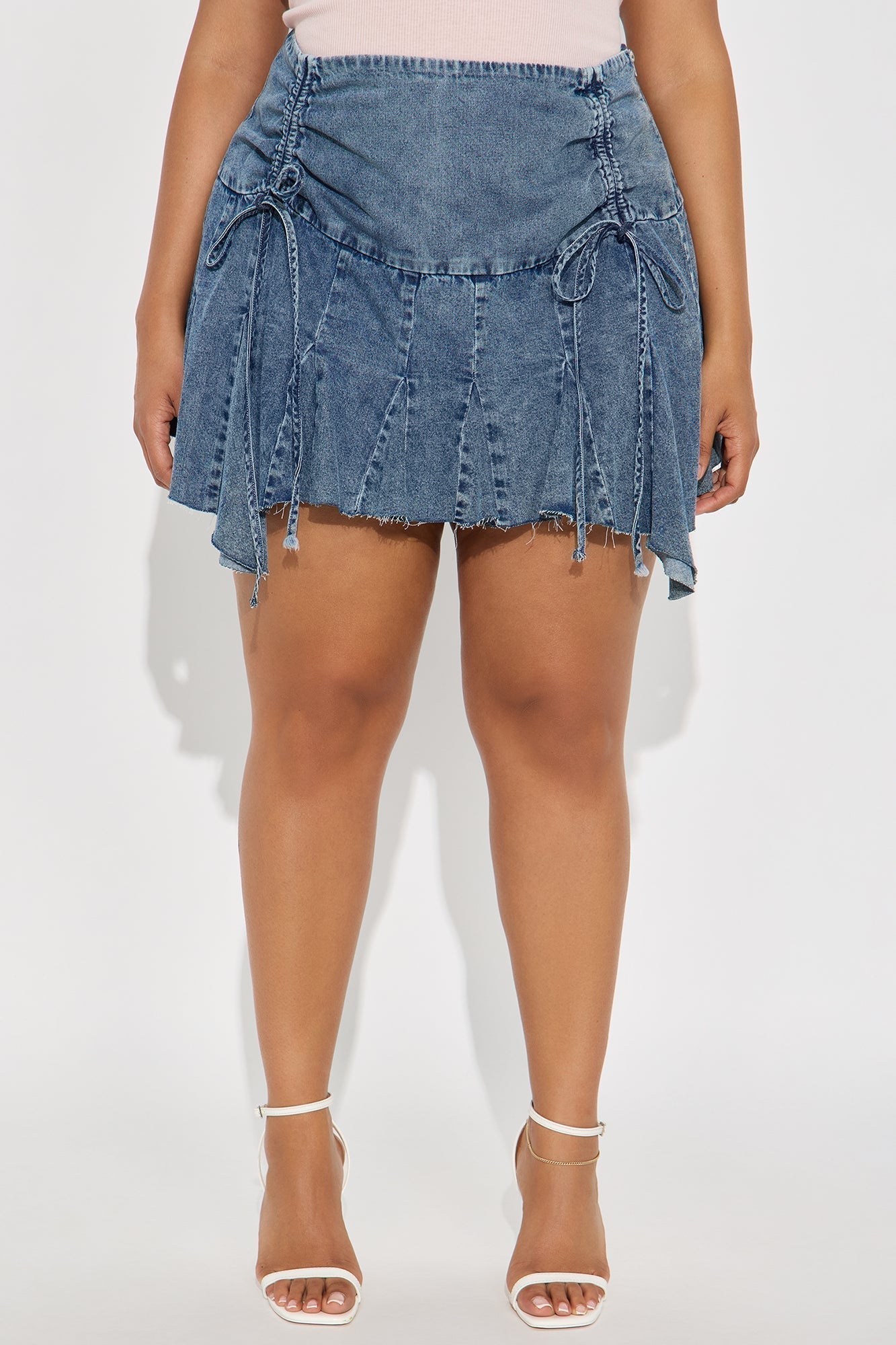 Jessica Mini Denim Handkerchief Skirt - Medium Wash