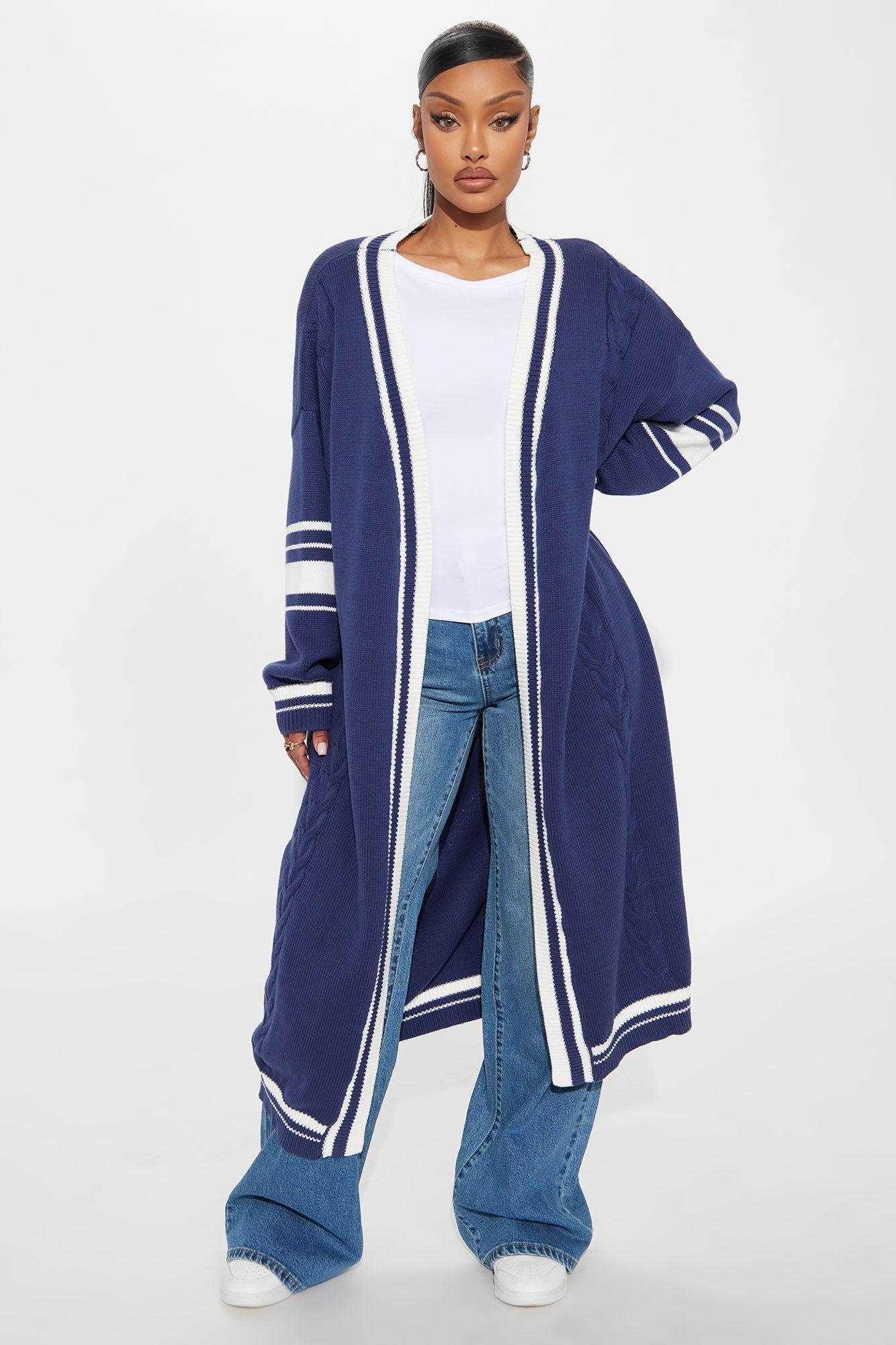 On The Bleachers Varsity Cardigan - Navy/combo
