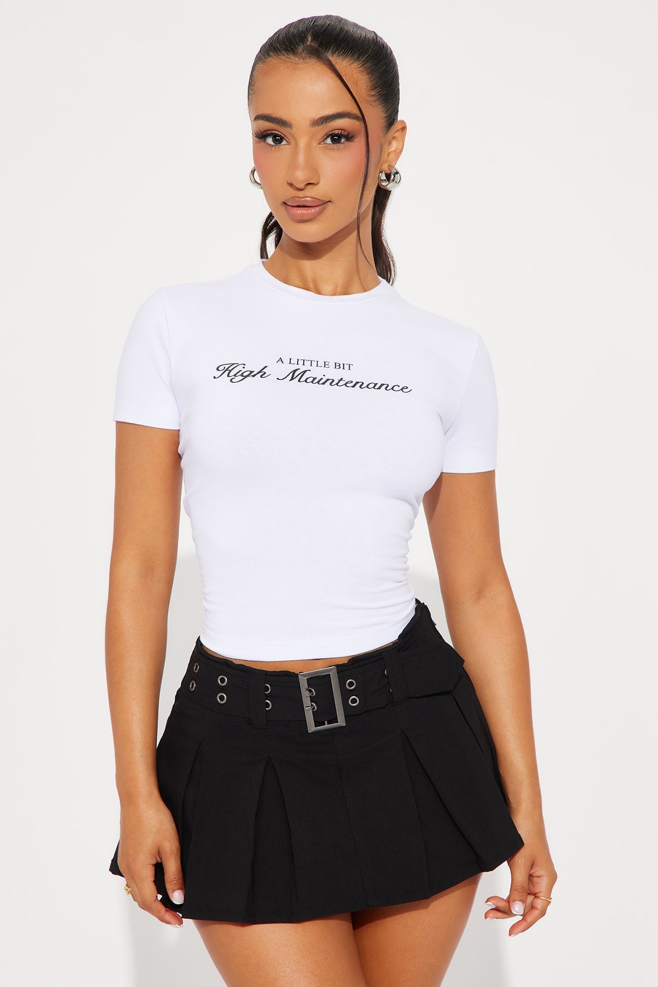 A Little Bit High Maintenance Tee - White/Black