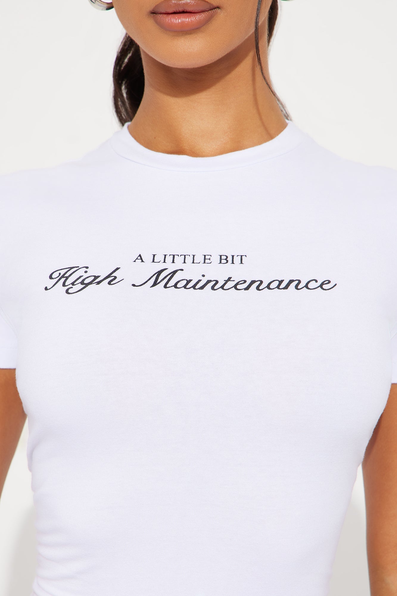A Little Bit High Maintenance Tee - White/Black
