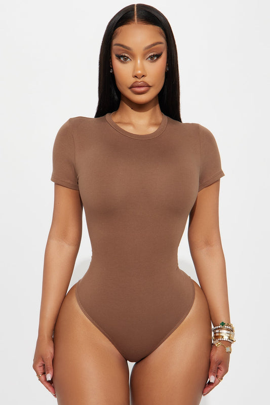 Cambria Short Sleeve Bodysuit - Chestnut