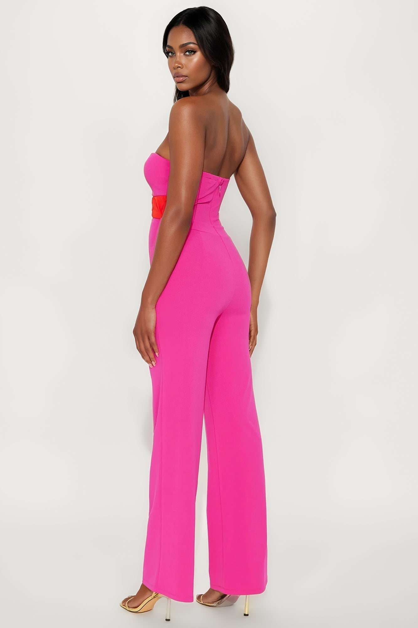 Sunny Days Wide Leg Jumpsuit - Pink/combo