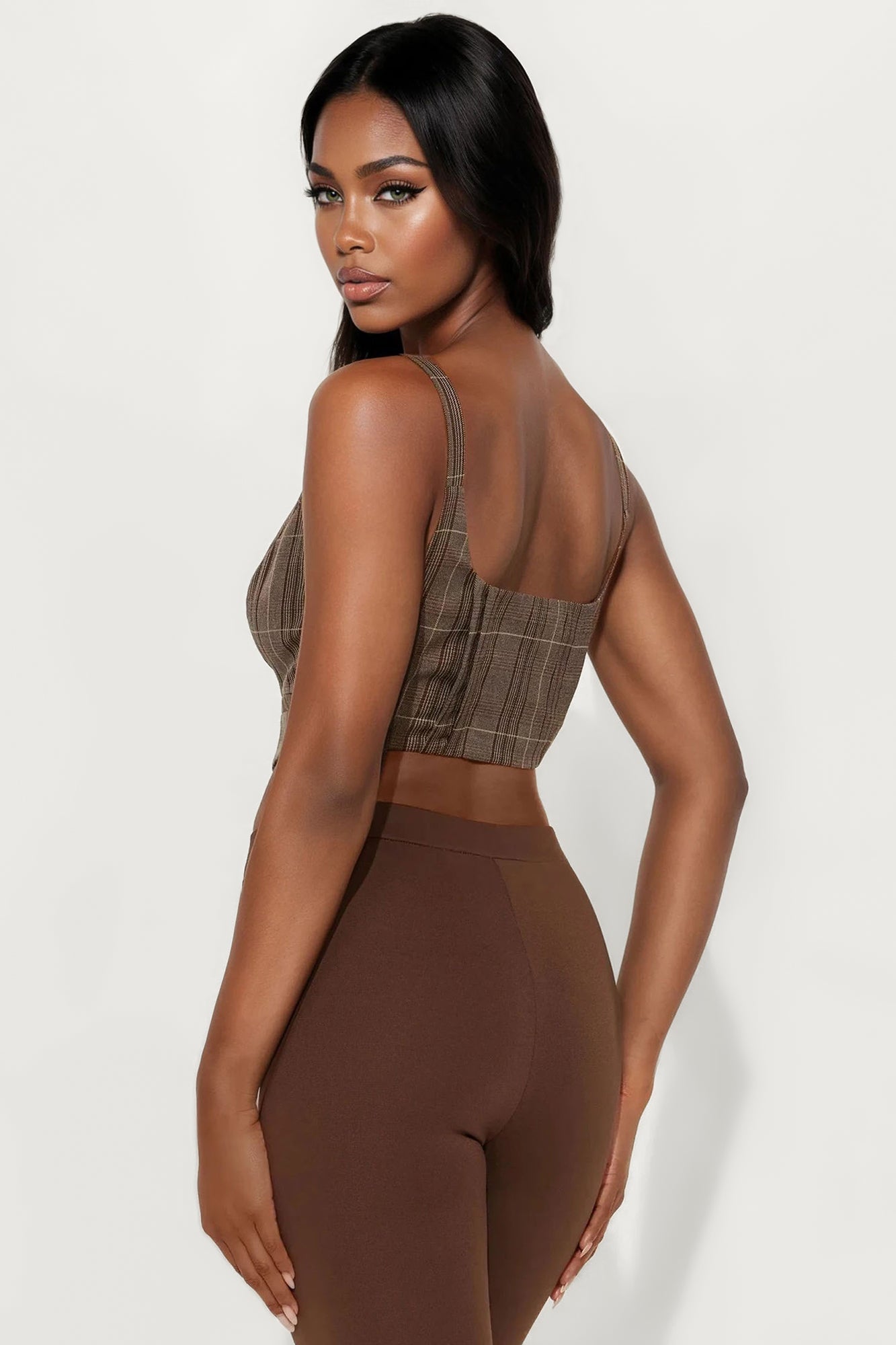 She's The One Plaid Vest - Brown/combo