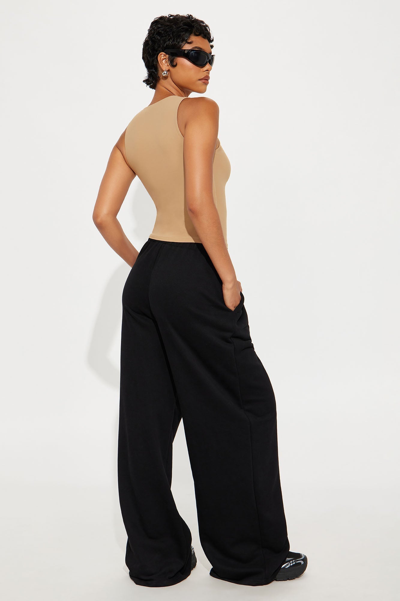 Second Skin Double Lined Zip Front Tank - Mocha