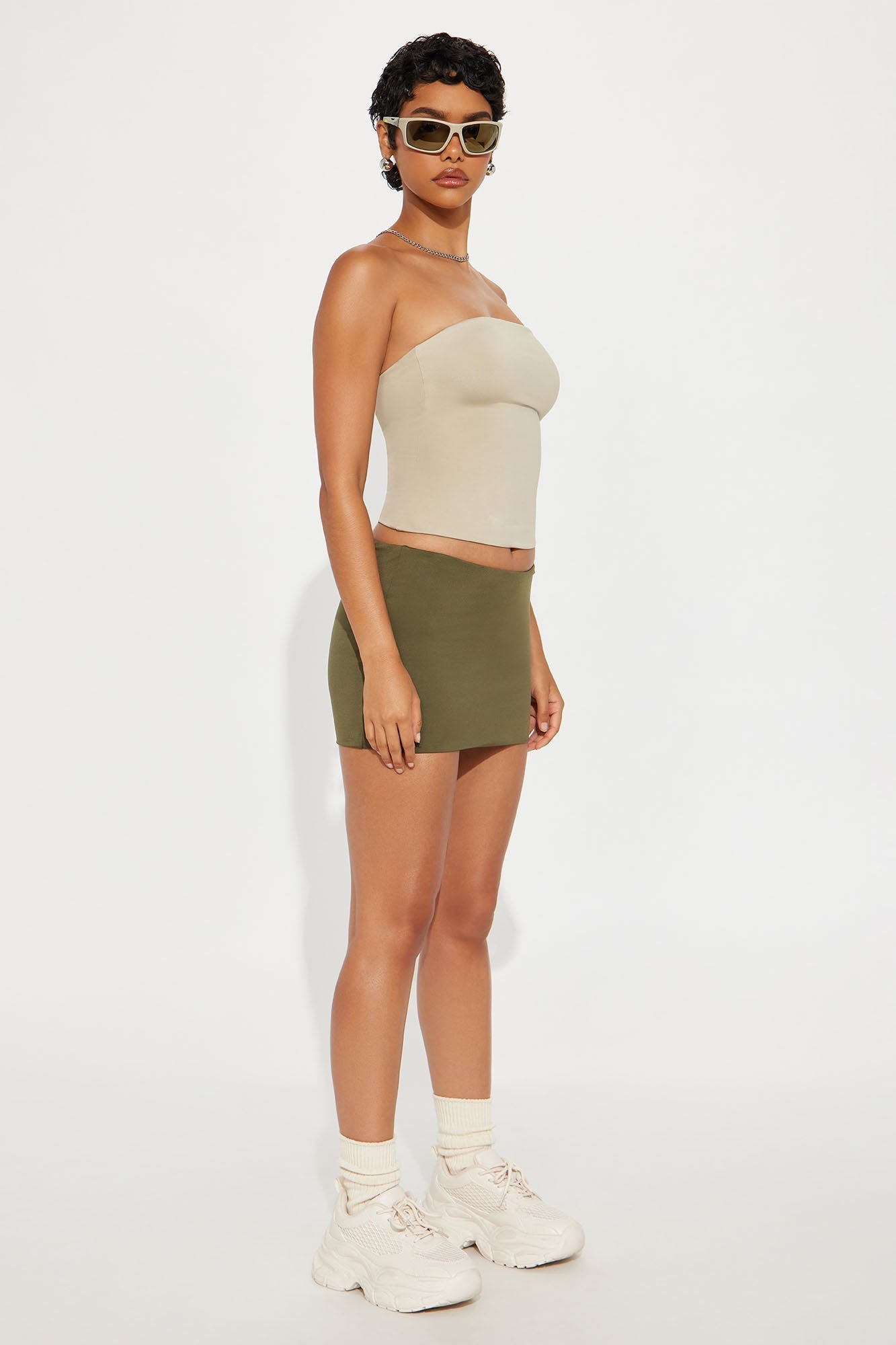 Contour Double Lined Tube Top - Stone