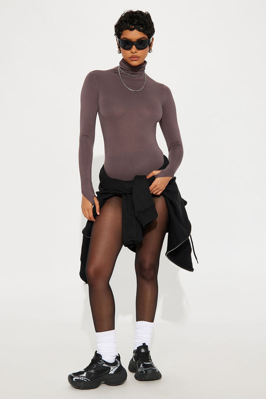 Modal Open Back Bodysuit - Chocolate