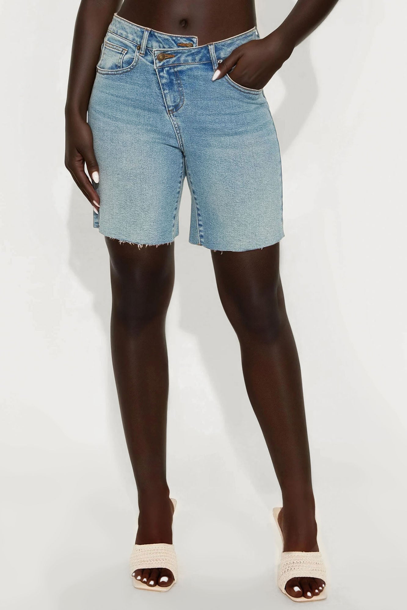 Lydie Crossover Bermuda Shorts - Vintage Wash