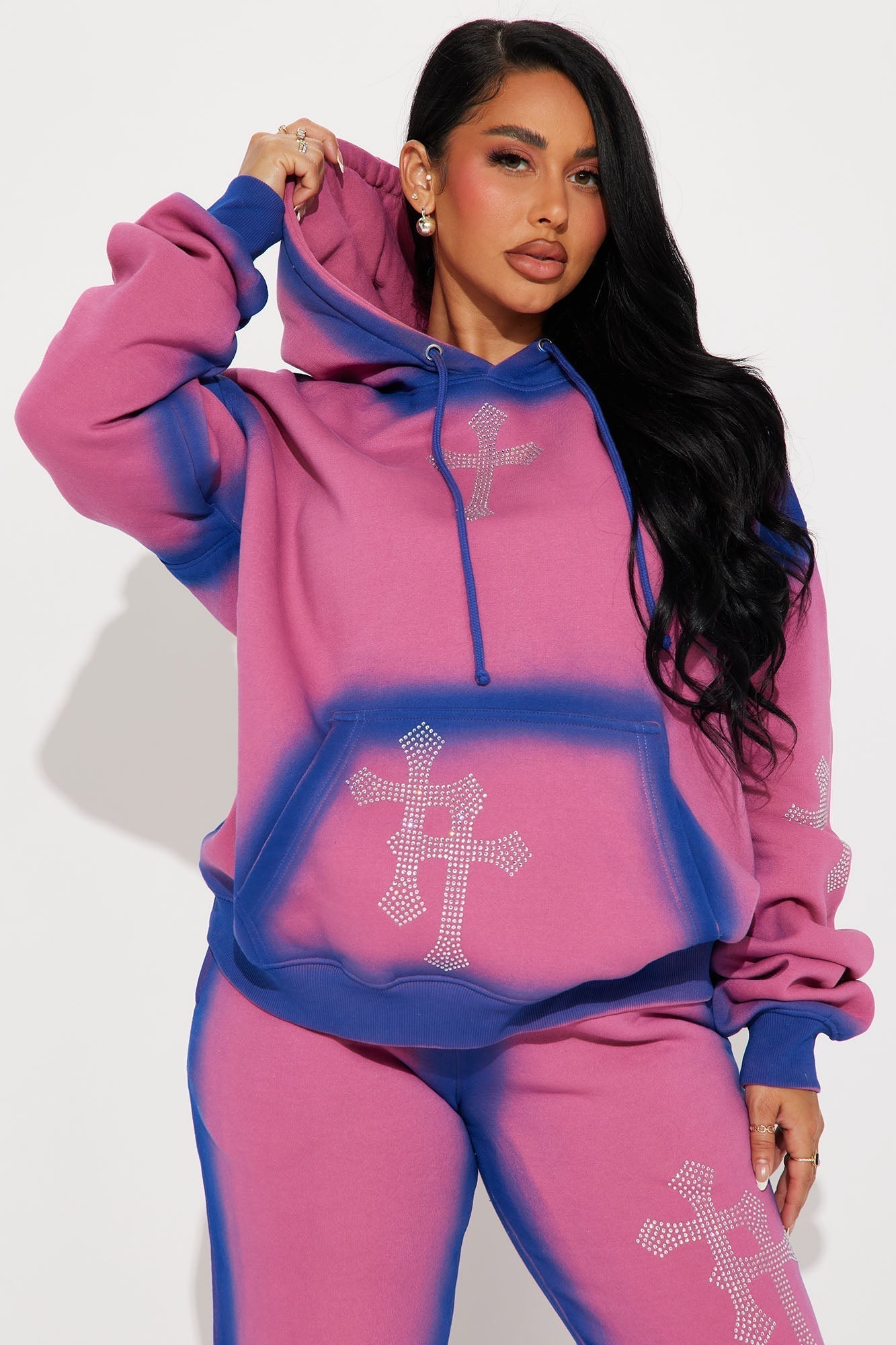 Every Day's A Good Day Washed Hoodie - Purple/combo