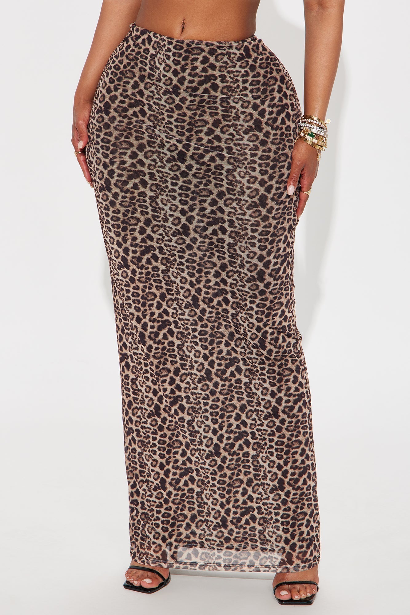 Zora Leopard Mesh Maxi Skirt - Leopard