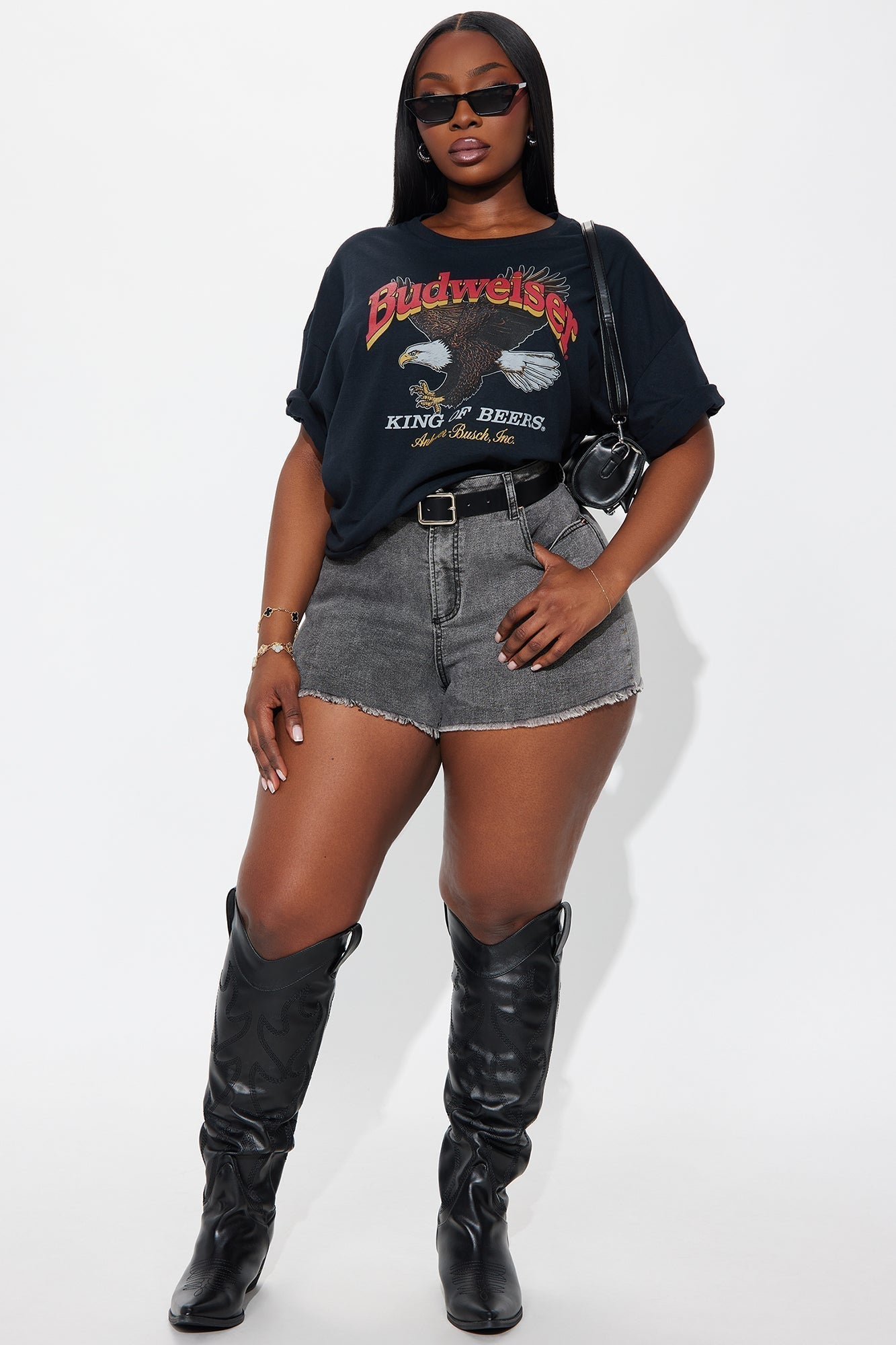 Always My Type Denim Shorts - Grey