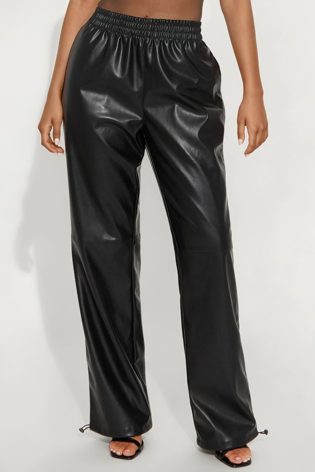 Dana Faux Leather Jogger Pant - Black