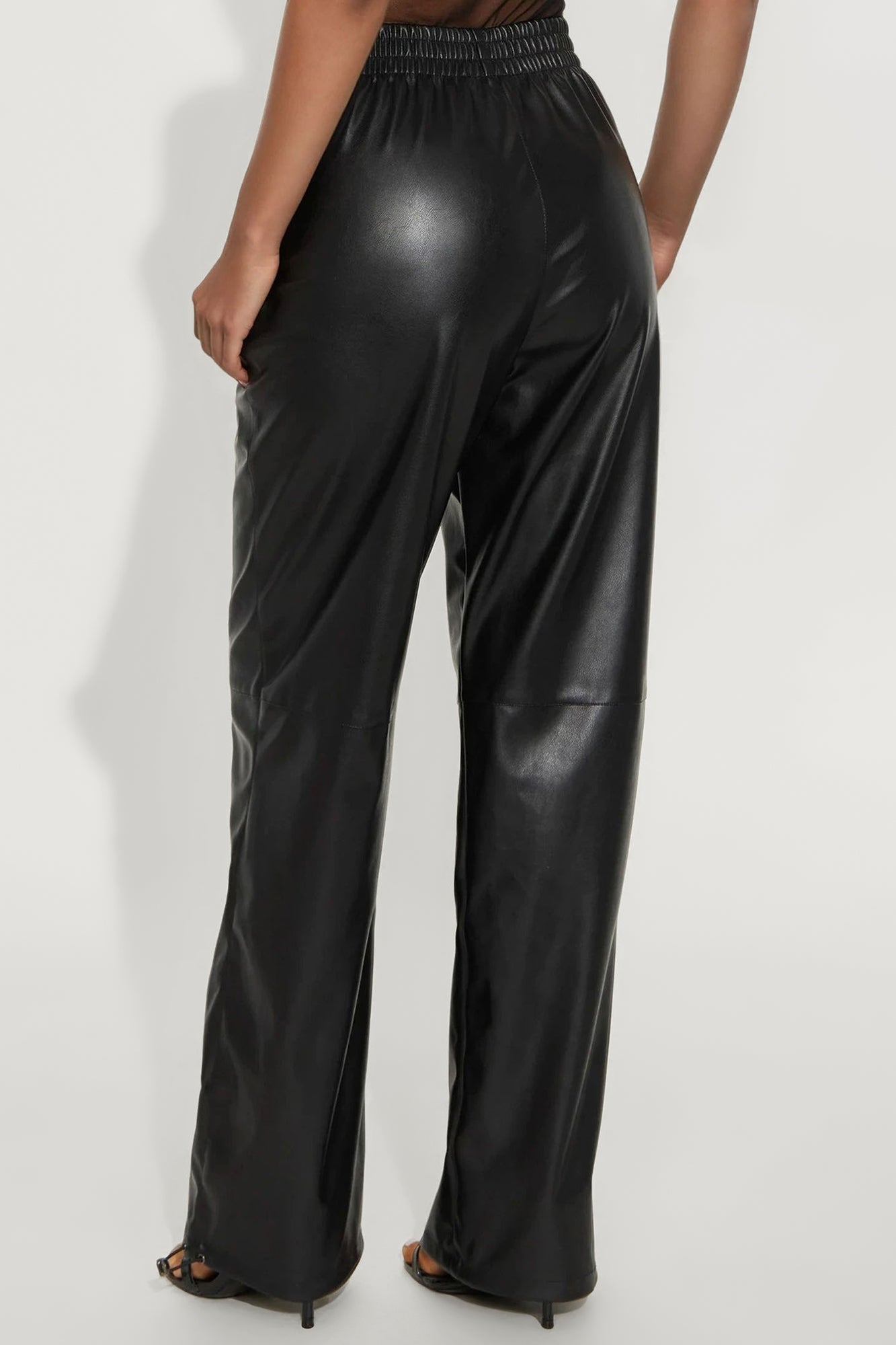 Dana Faux Leather Jogger Pant - Black