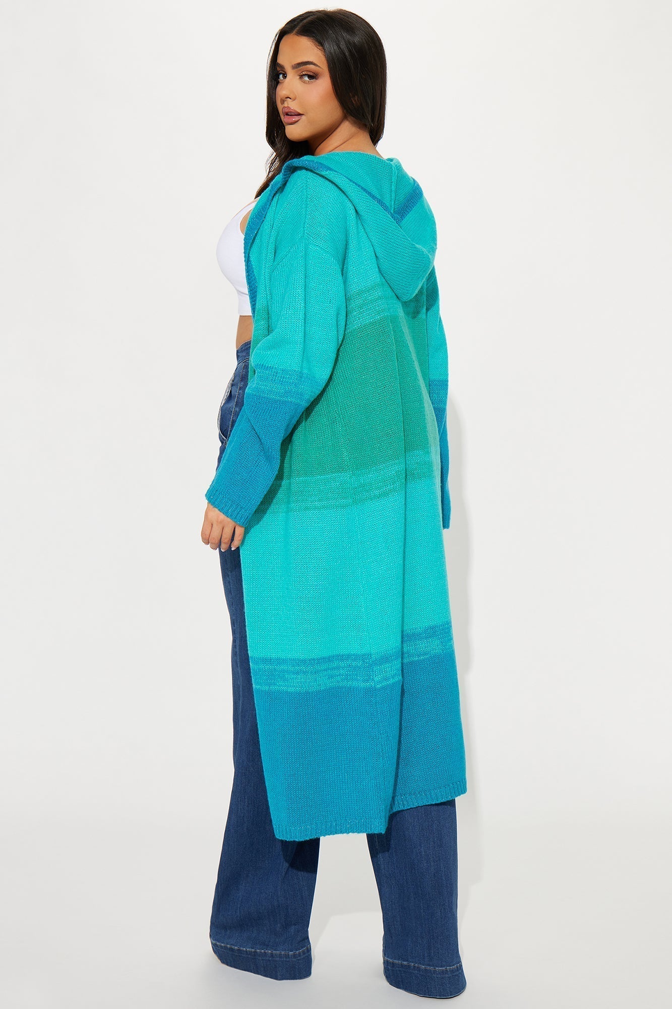 Malibu Ombre Long Cardigan - Blue/combo