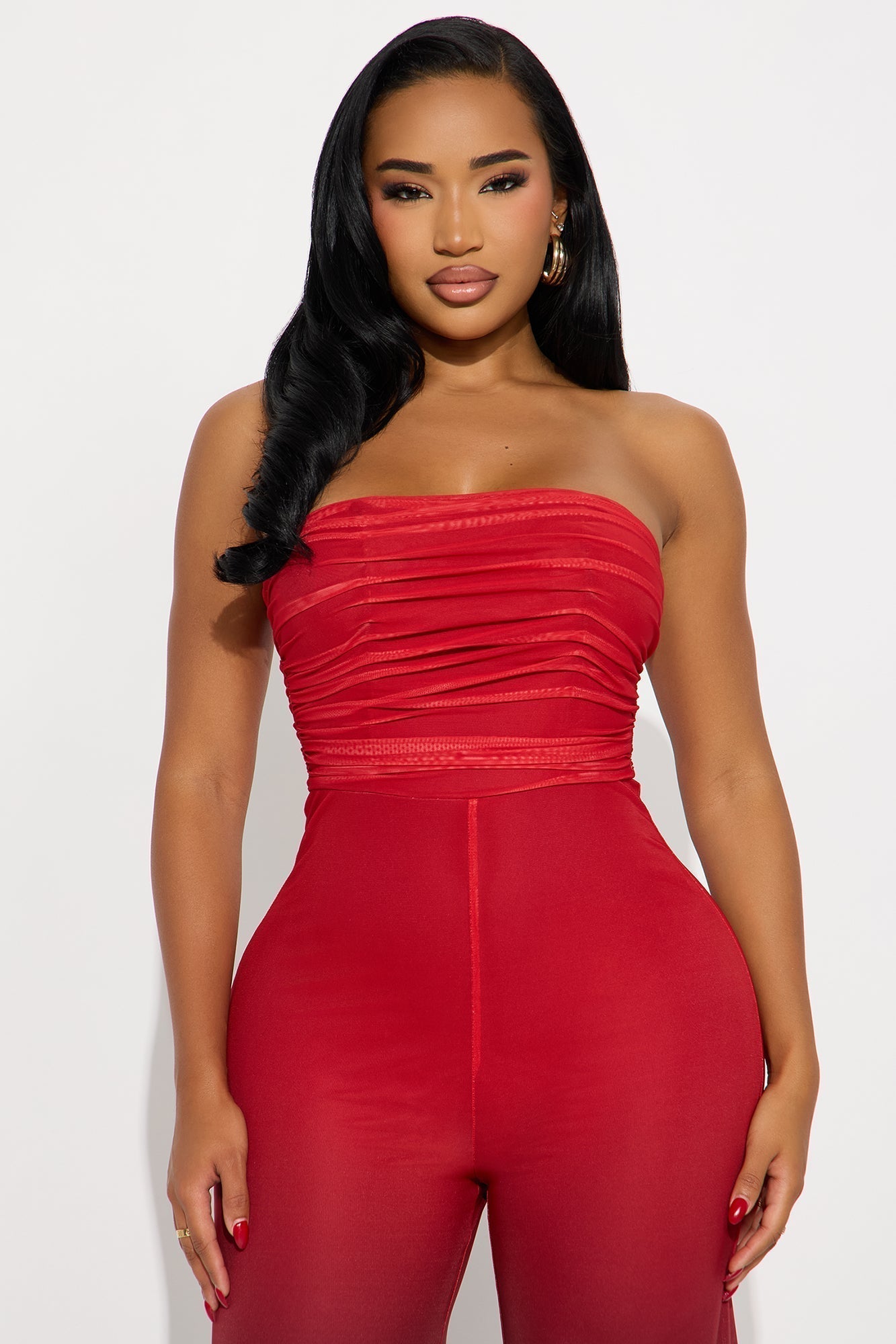 Sipping Mai Tais Mesh Jumpsuit - Red/combo