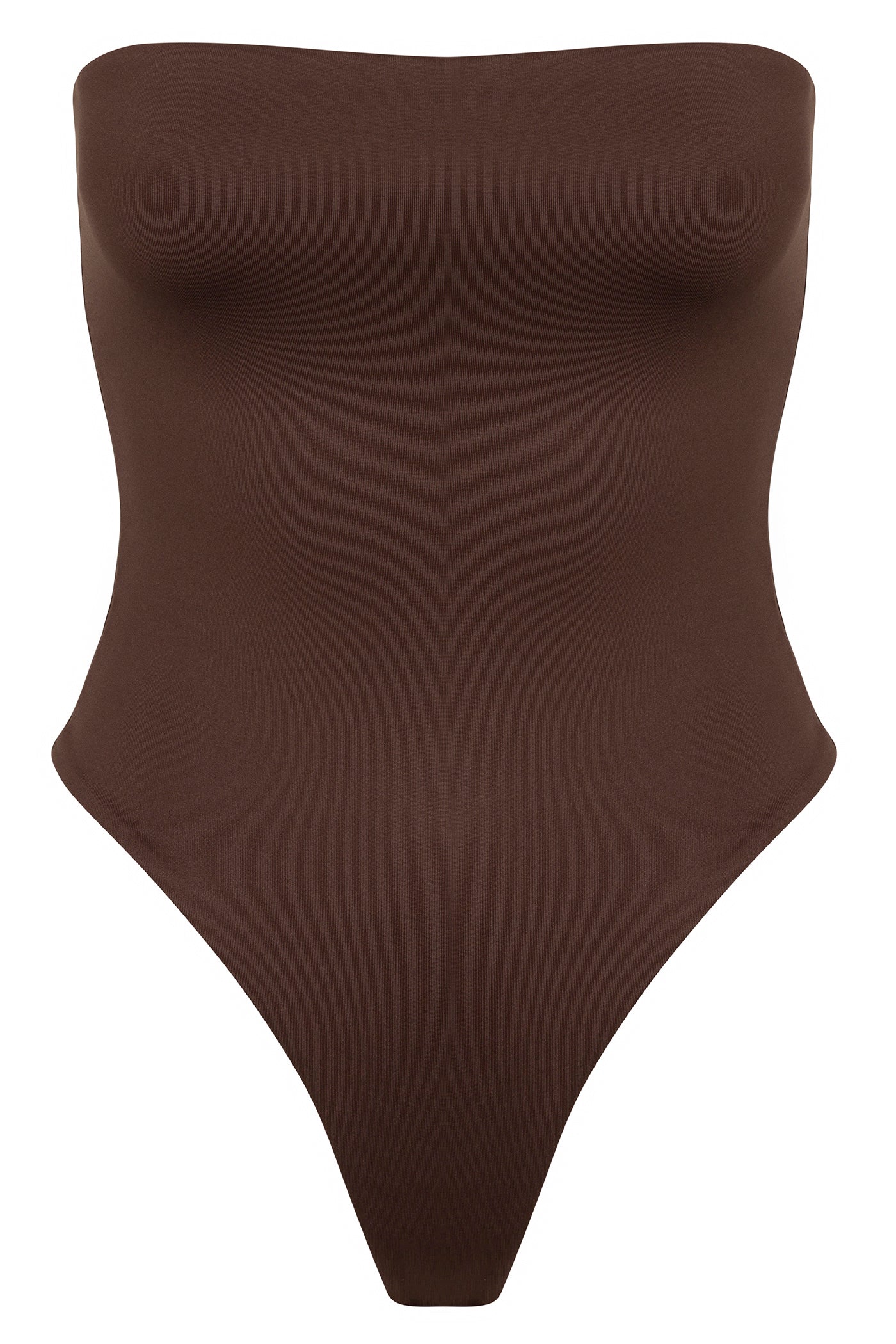 Contour Double Lined Strapless Bodysuit - Chocolate