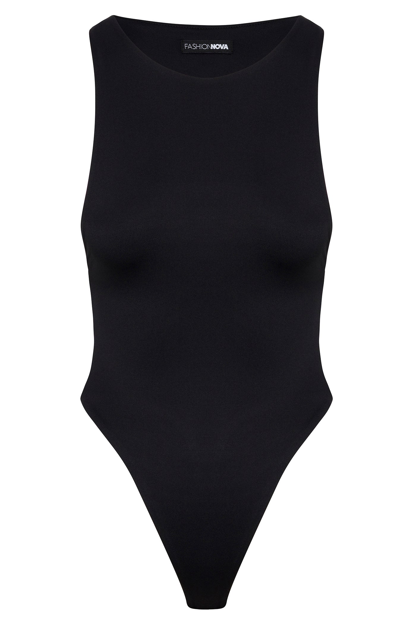 Contour Double Lined Scoop Neck Bodysuit - Black