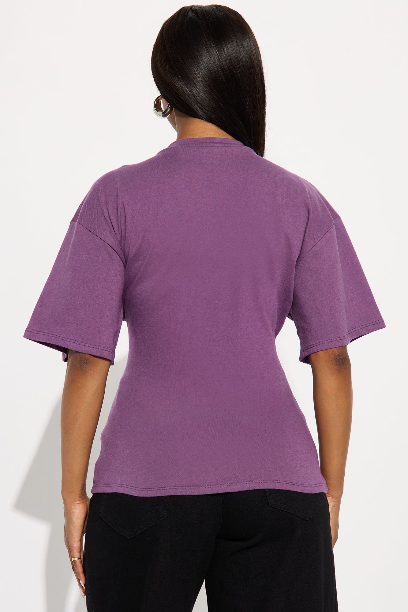 Babs Cinched Waist T Shirt - Plum