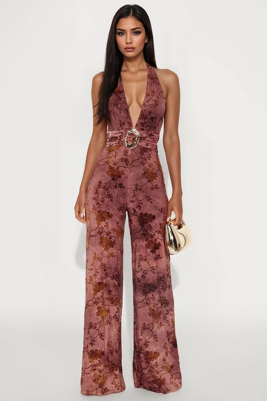 Nightfall Edit Jumpsuit - Burgundy