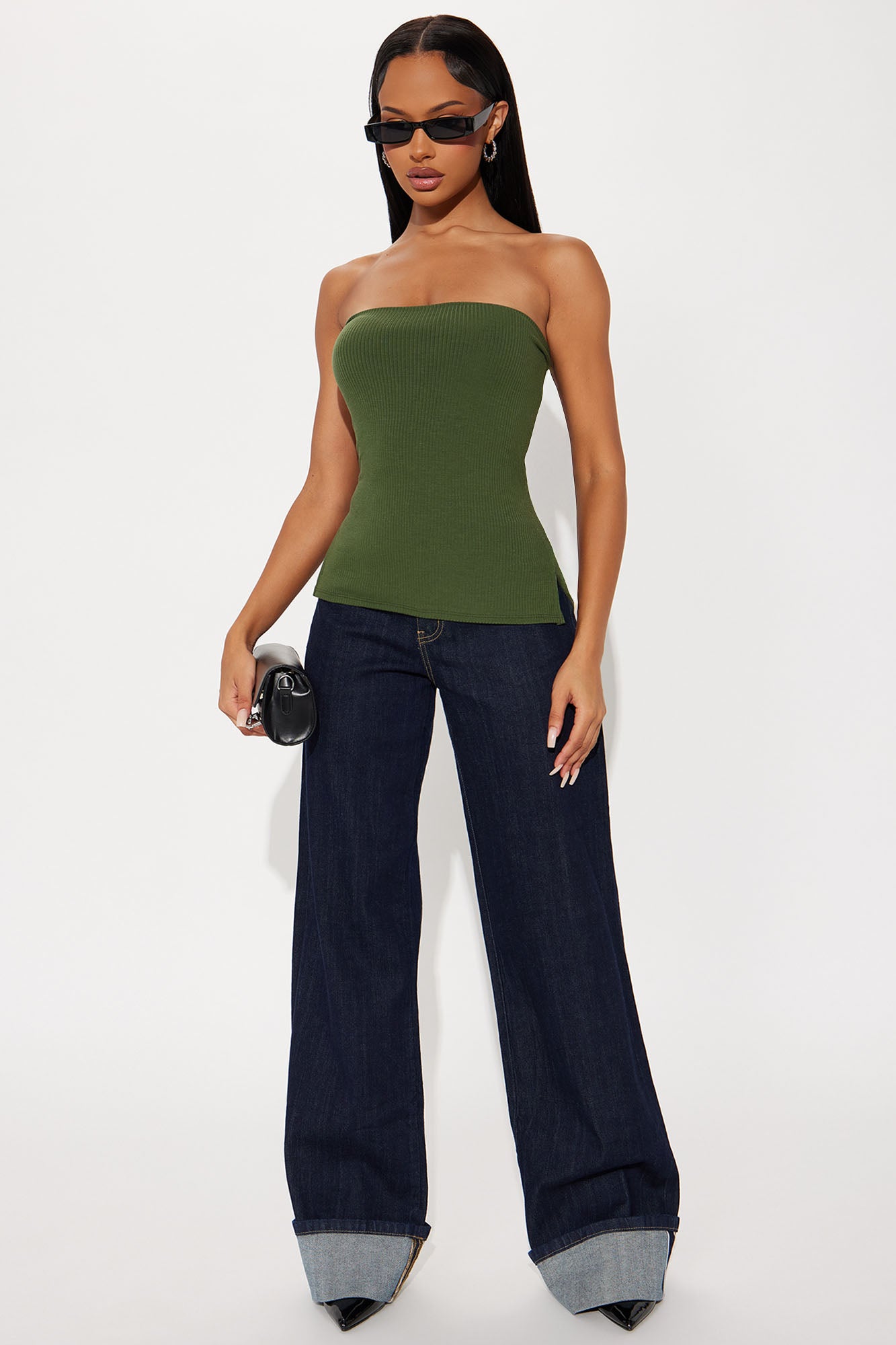 Tessa Ribbed Tube Top - Olive