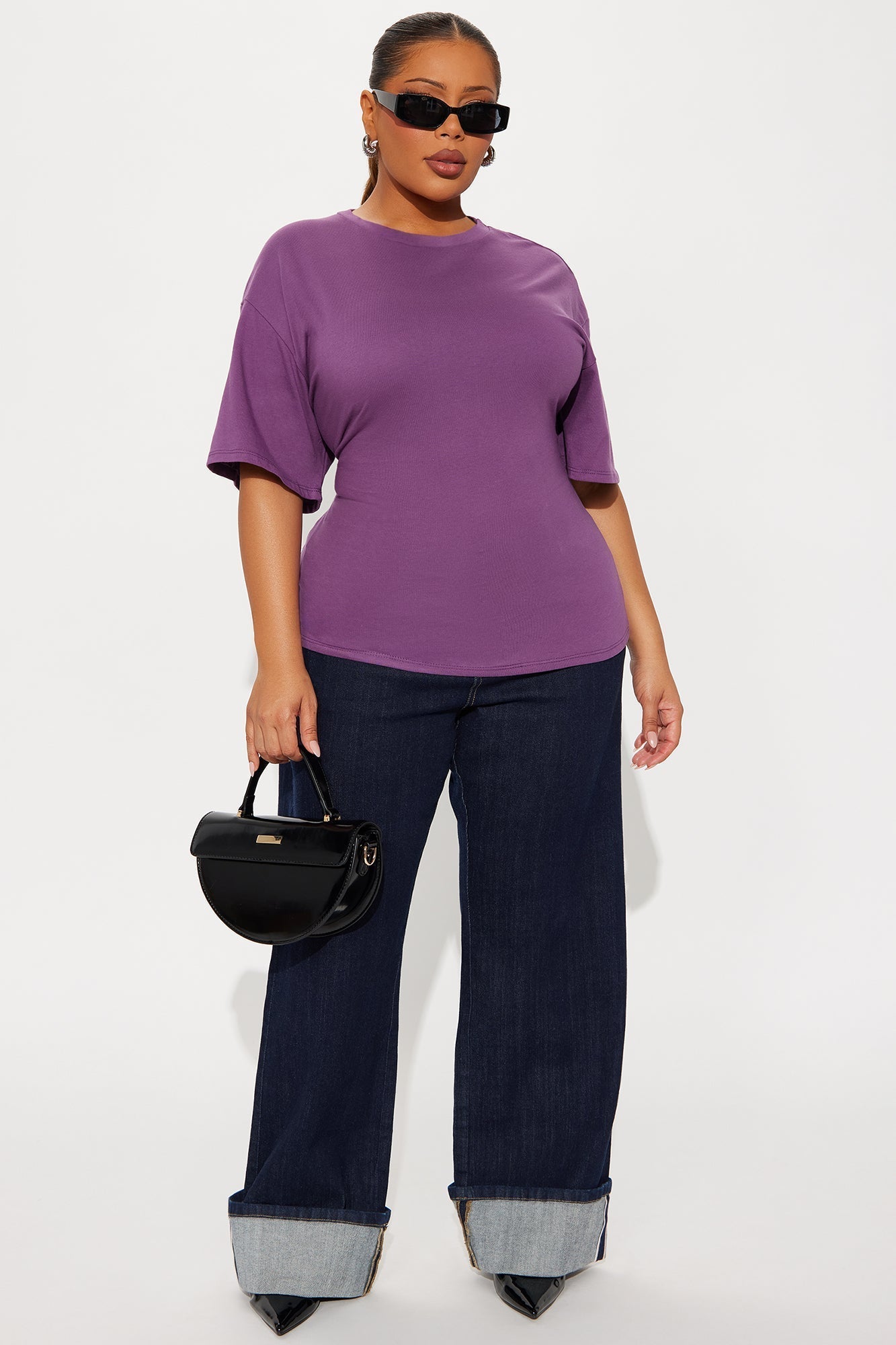 Babs Cinched Waist T Shirt - Plum