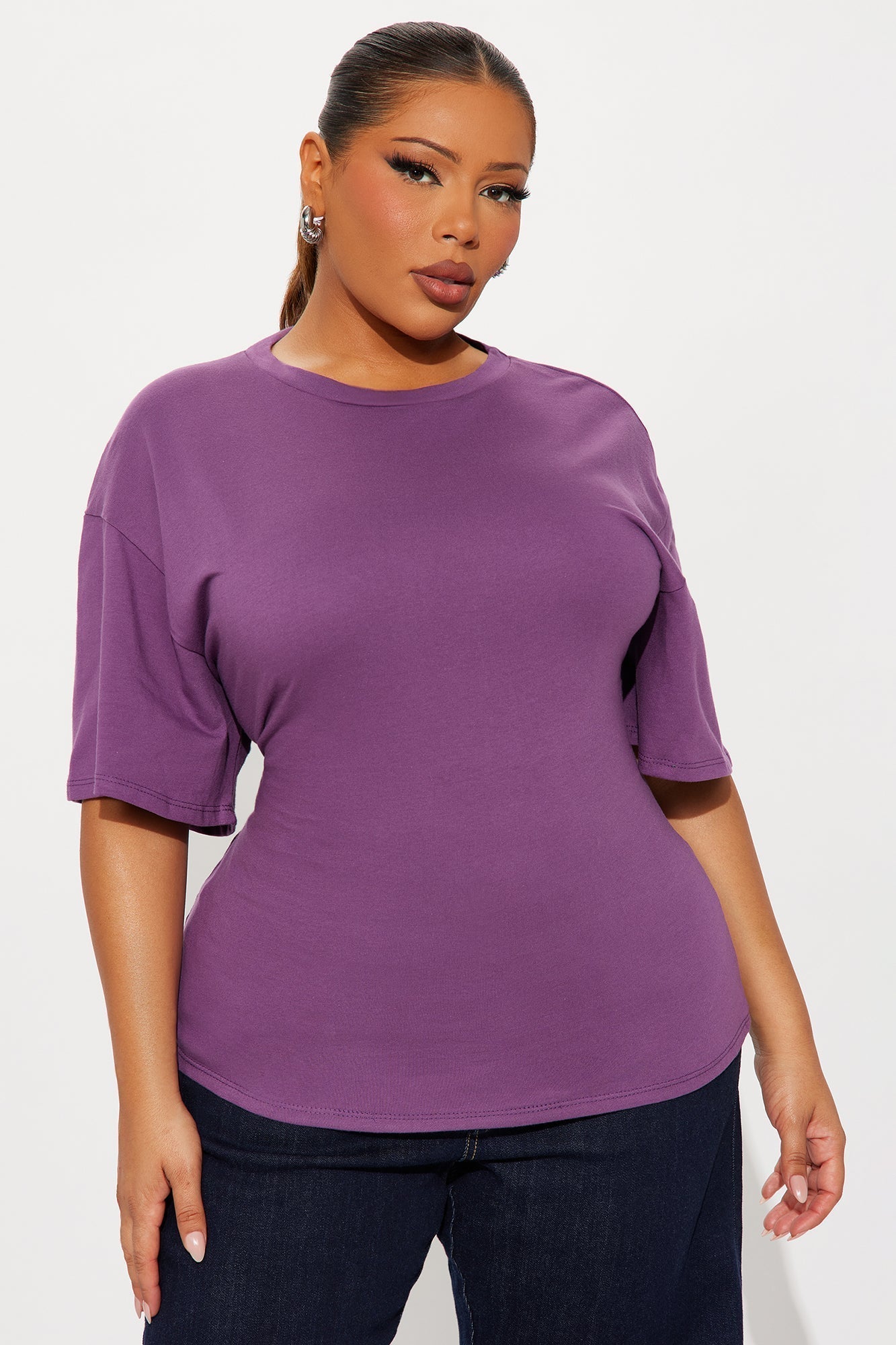 Babs Cinched Waist T Shirt - Plum