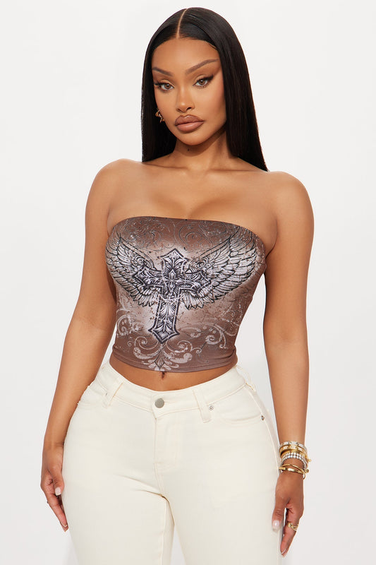 Crossfire Angel Tube Top - Brown