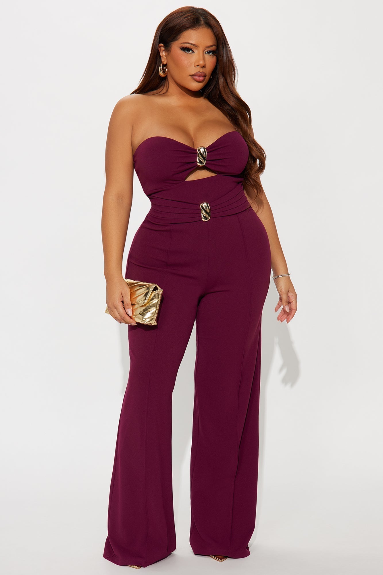 Luxe After Dark Jumpsuit - Wine