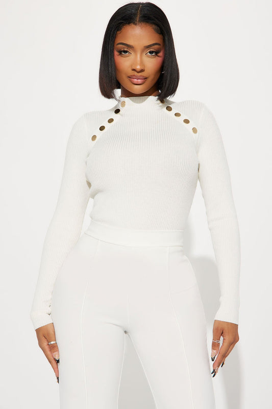 Jezebel Sweater Top - White