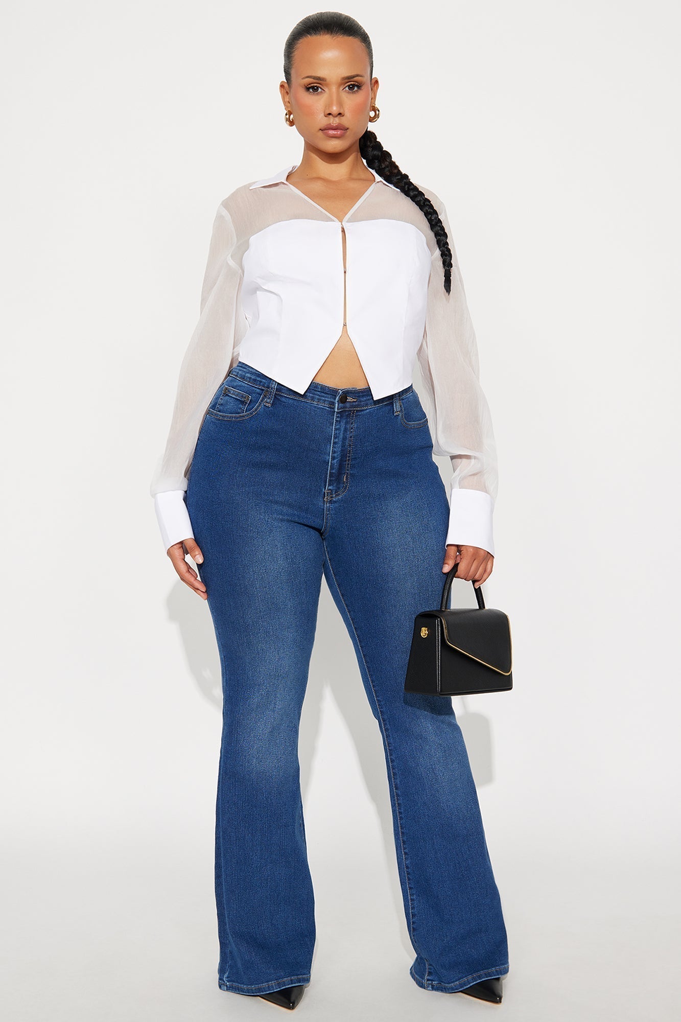 Dion Contrast Chiffon Blouse - White