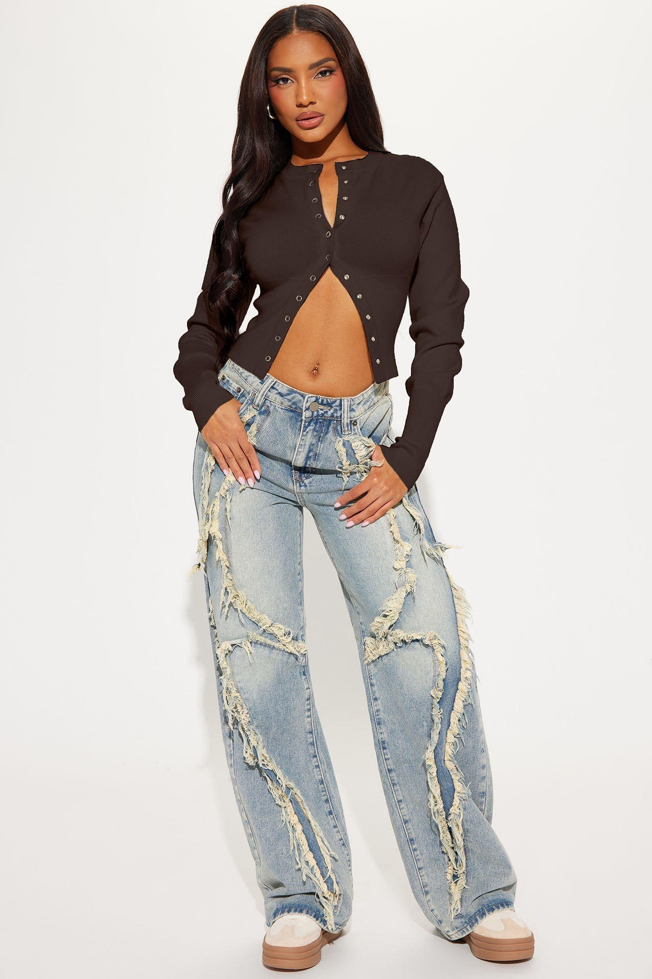 Retail Therapy Cropped Cardigan - Chocolate
