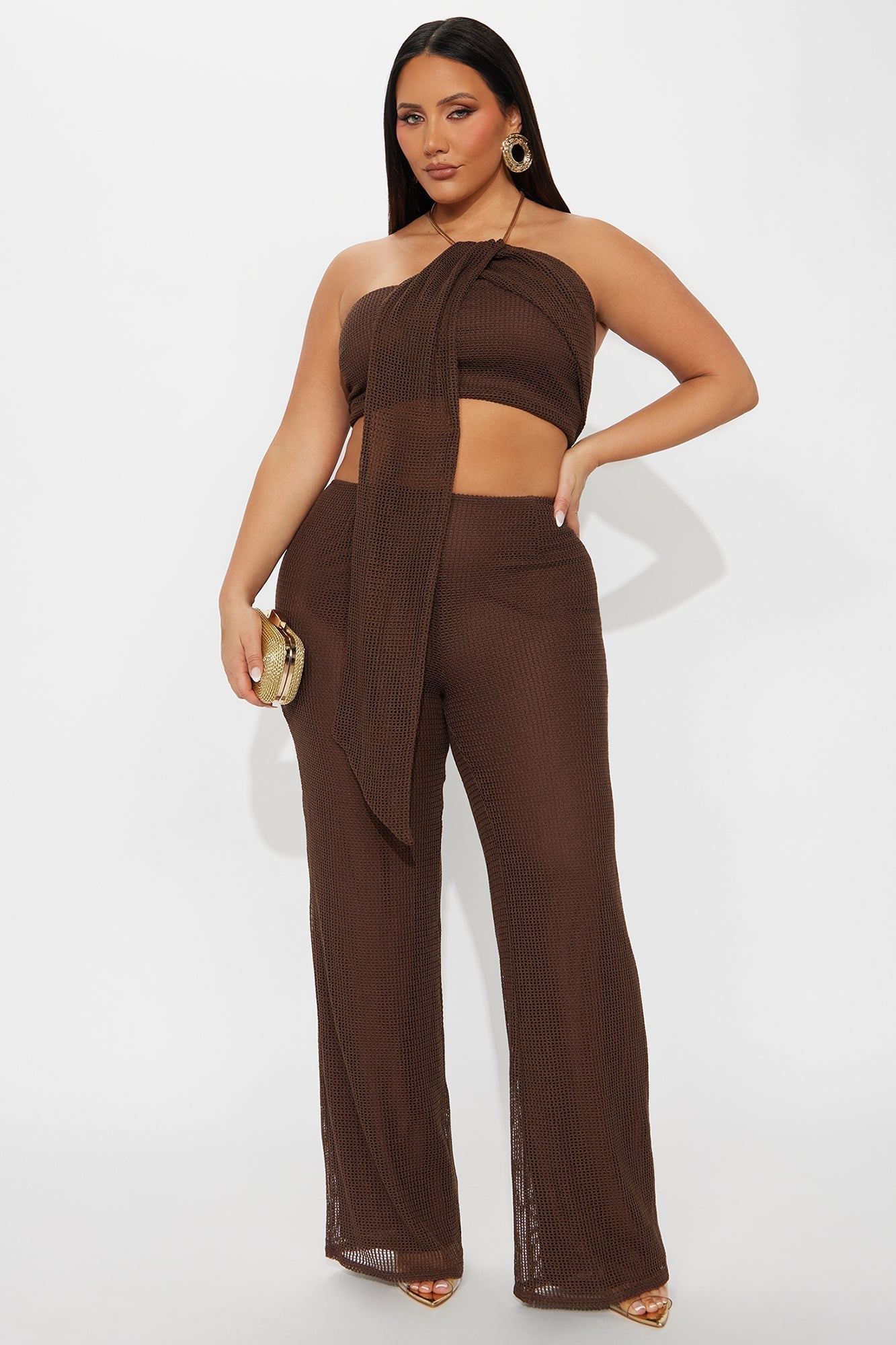 Body Tempo Crochet Jumpsuit - Chocolate