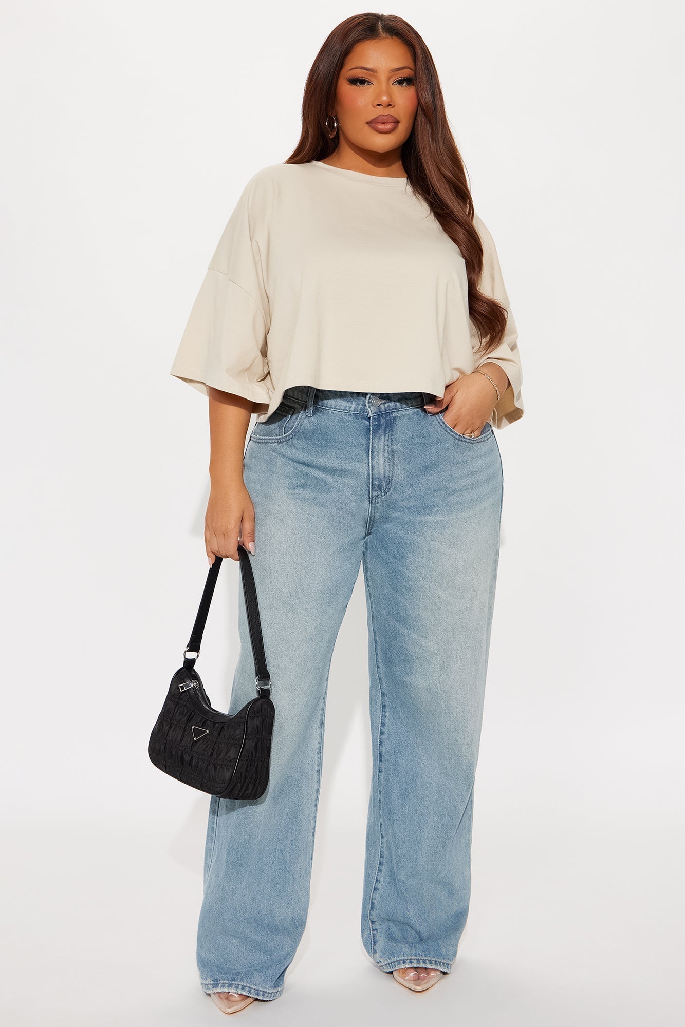 Blakely Boxy Wide Fit Short Sleeve Tshirt - Cream