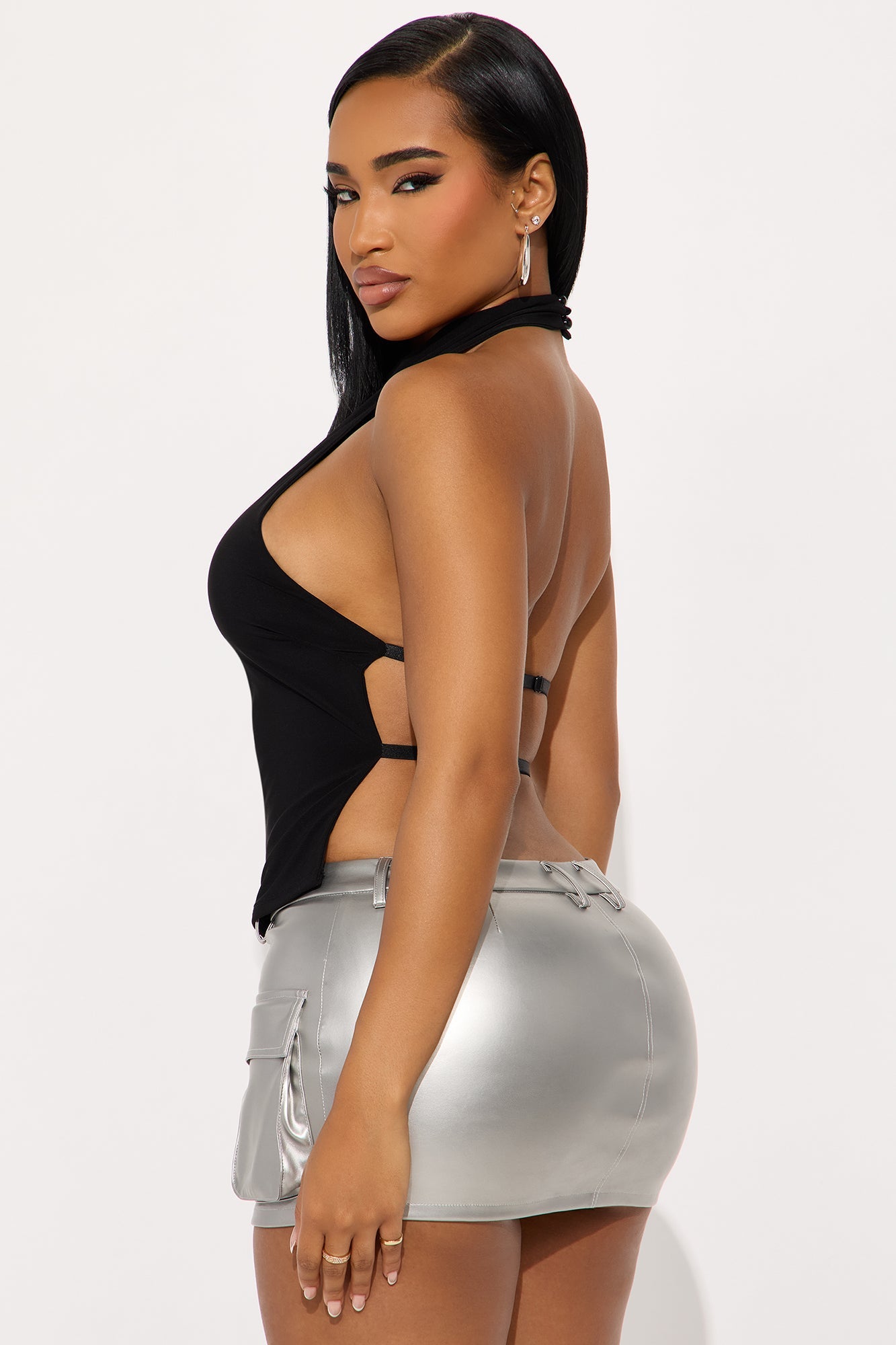 Adriana Backless Top - Black