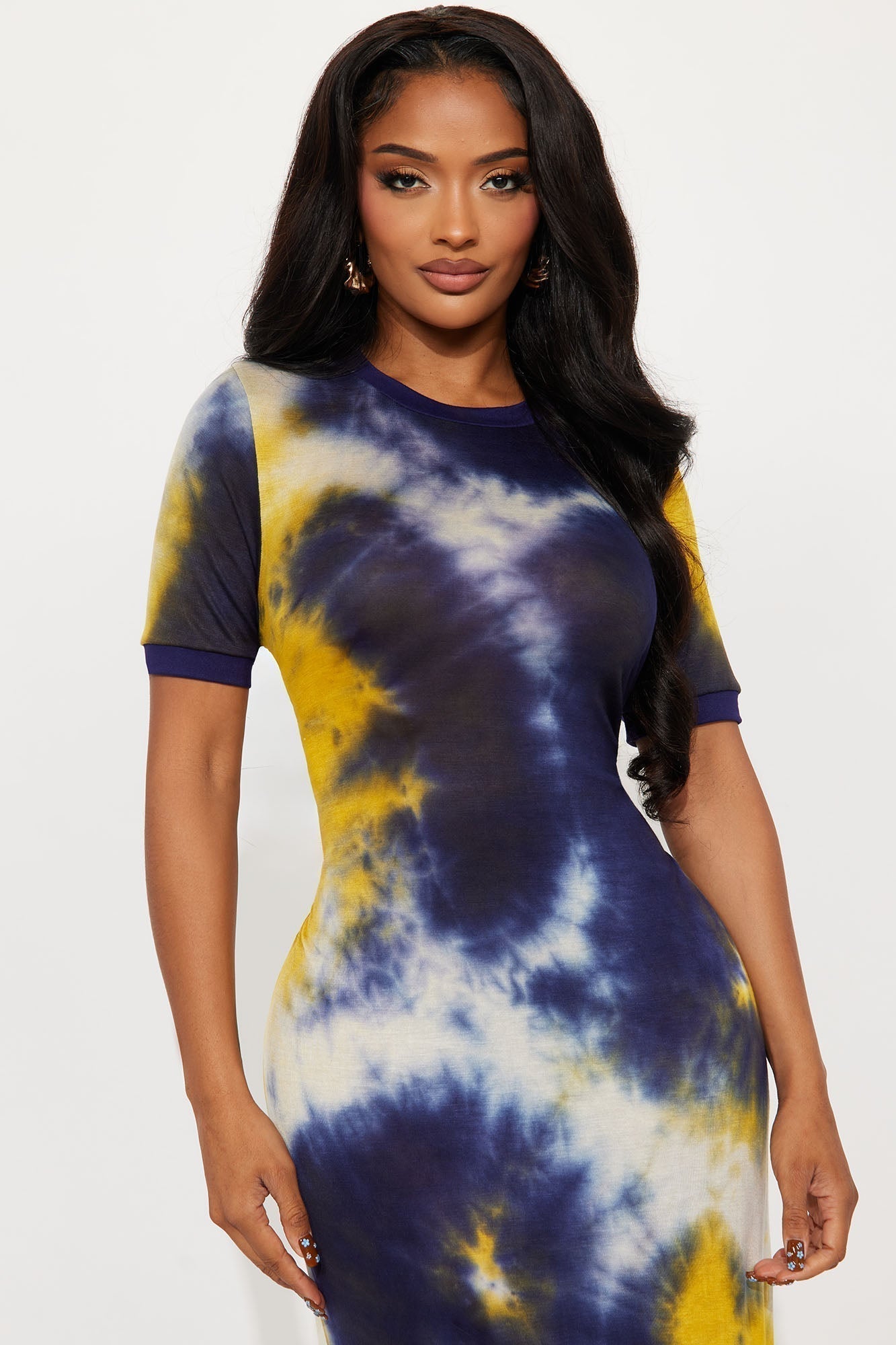 Breezy Tie Dye Maxi Dress - Navy/combo