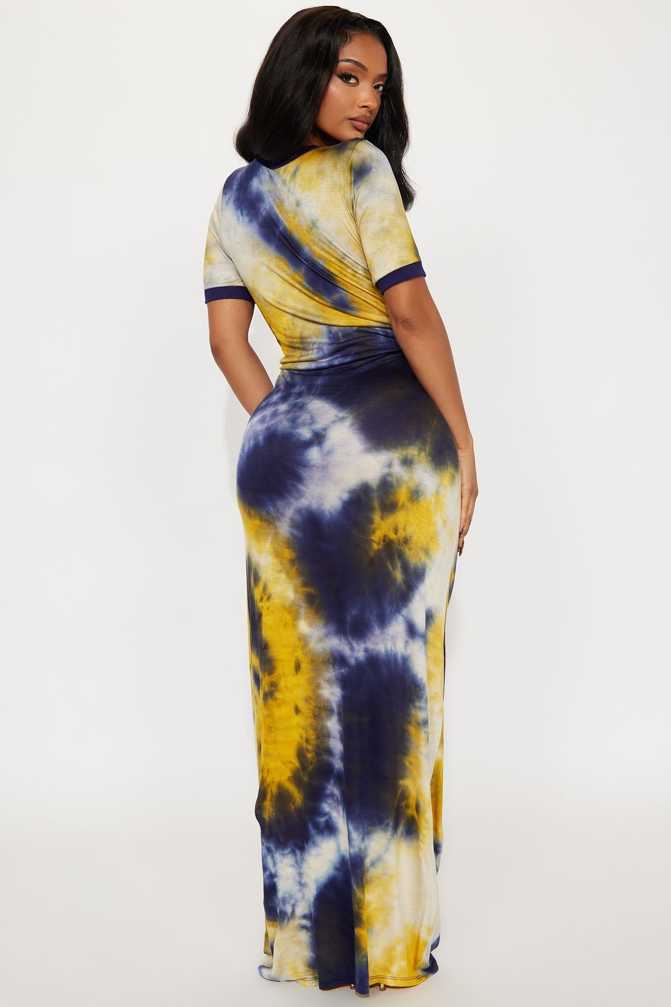 Breezy Tie Dye Maxi Dress - Navy/combo