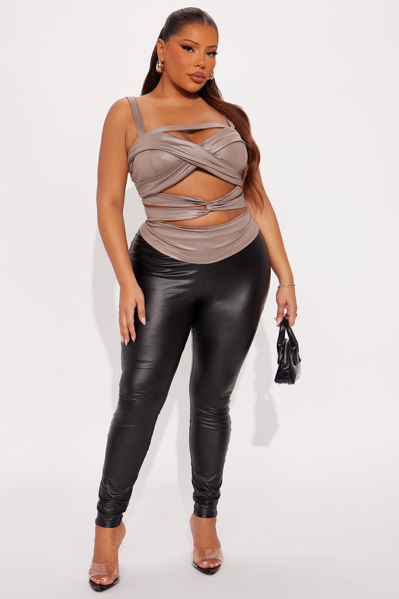 Set It Off Cut Out Halter Top - Stone
