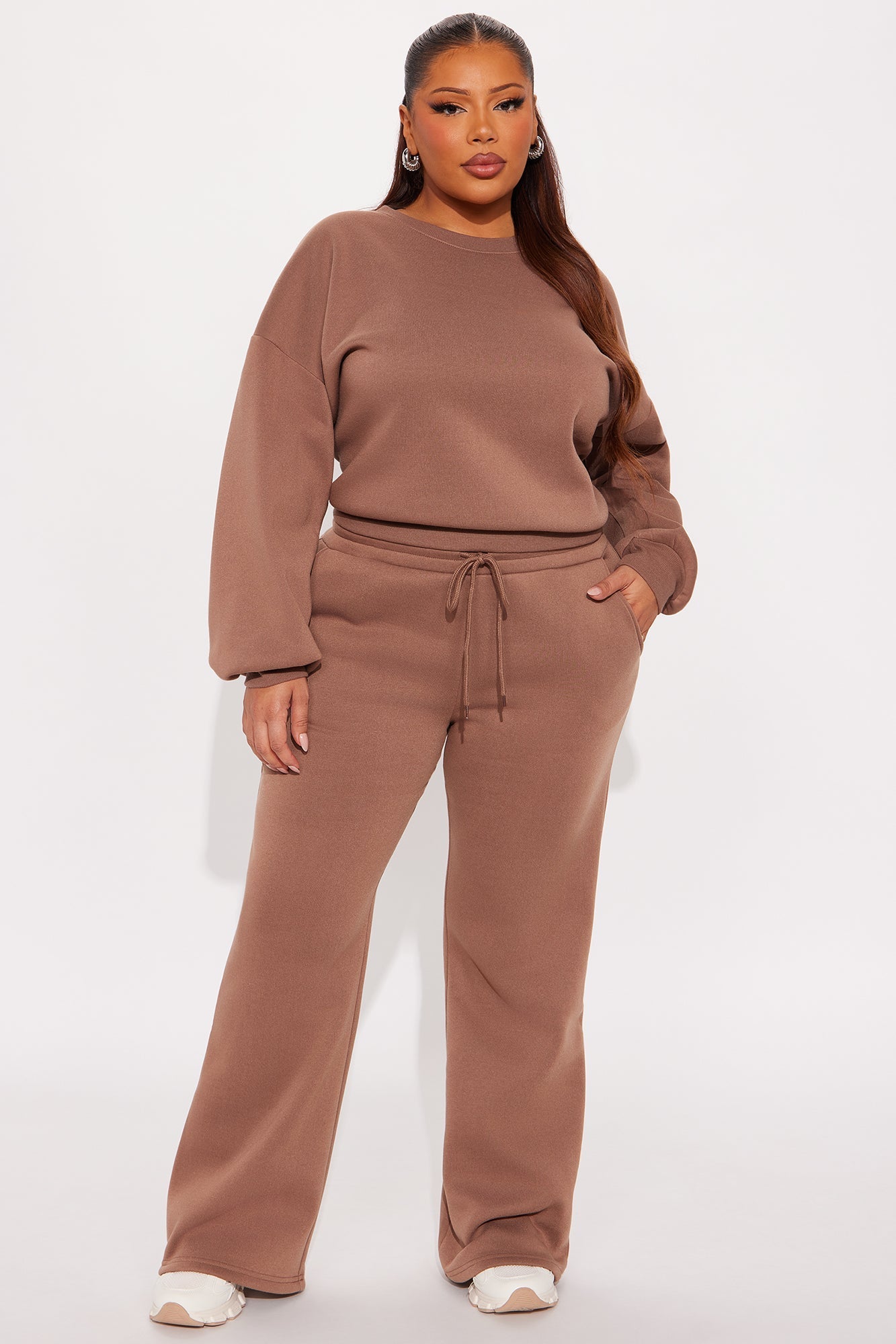 Candice Petite Lounge Flare Pant - Brown