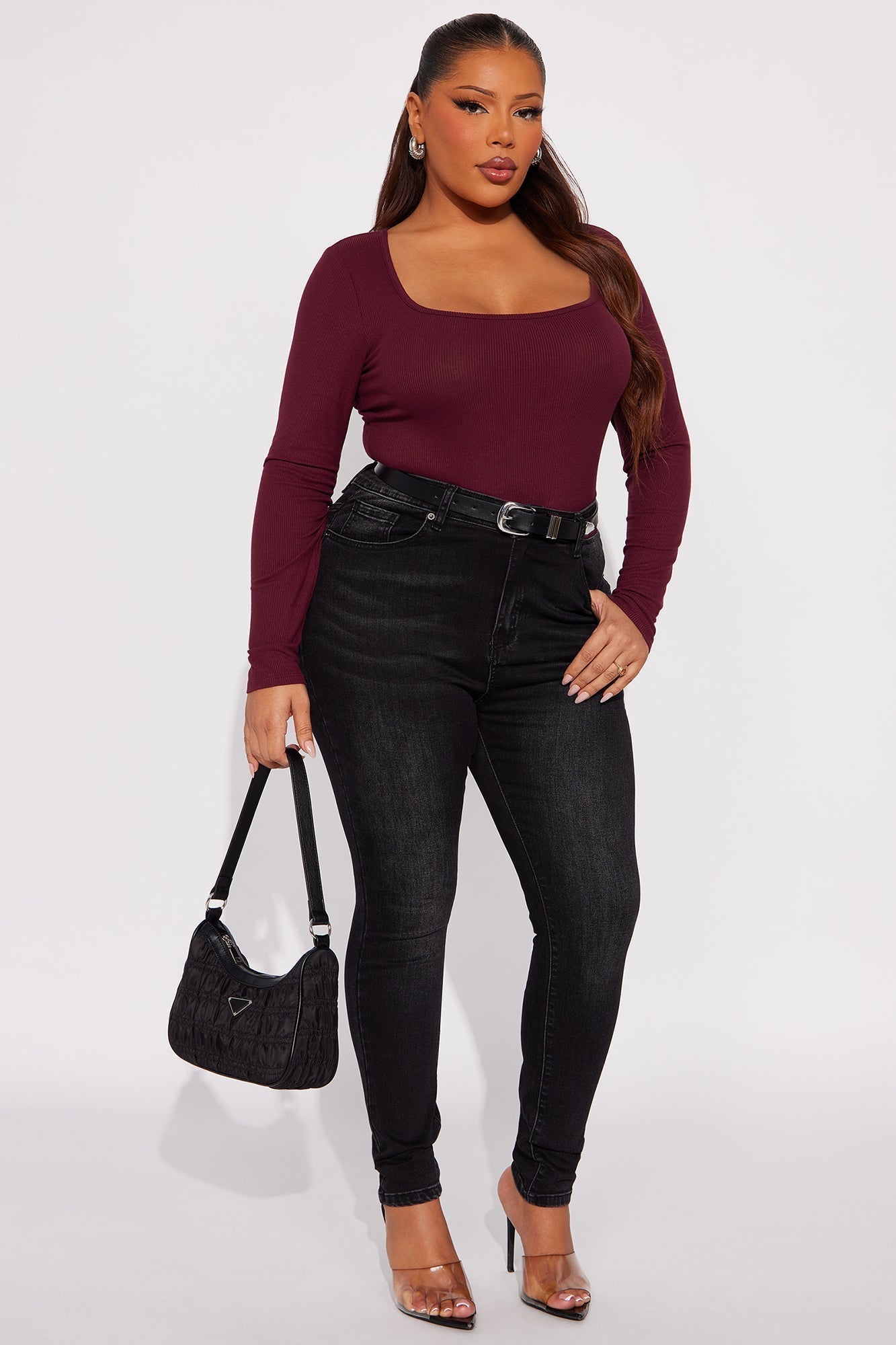 Issa Ribbed Top - Burgundy