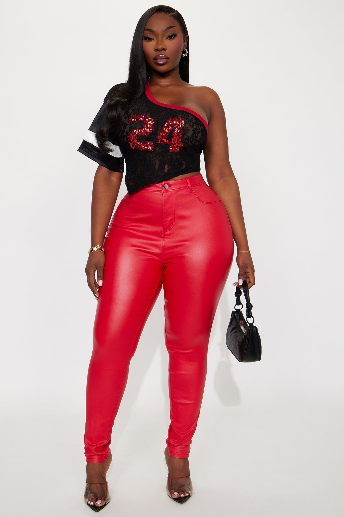 Sammie High Rise Pants - Red