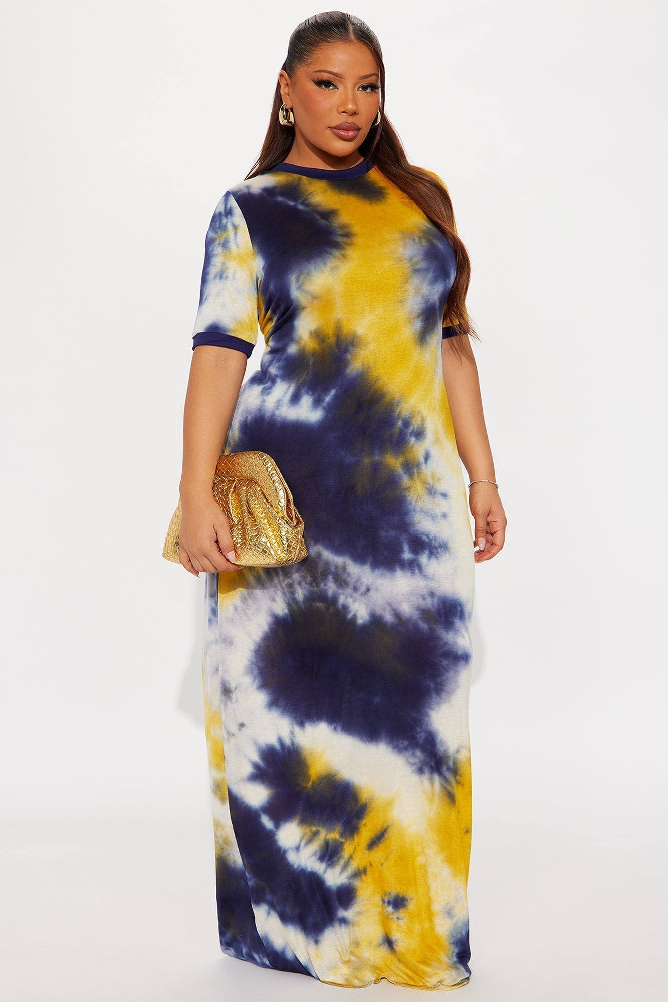 Breezy Tie Dye Maxi Dress - Navy/combo