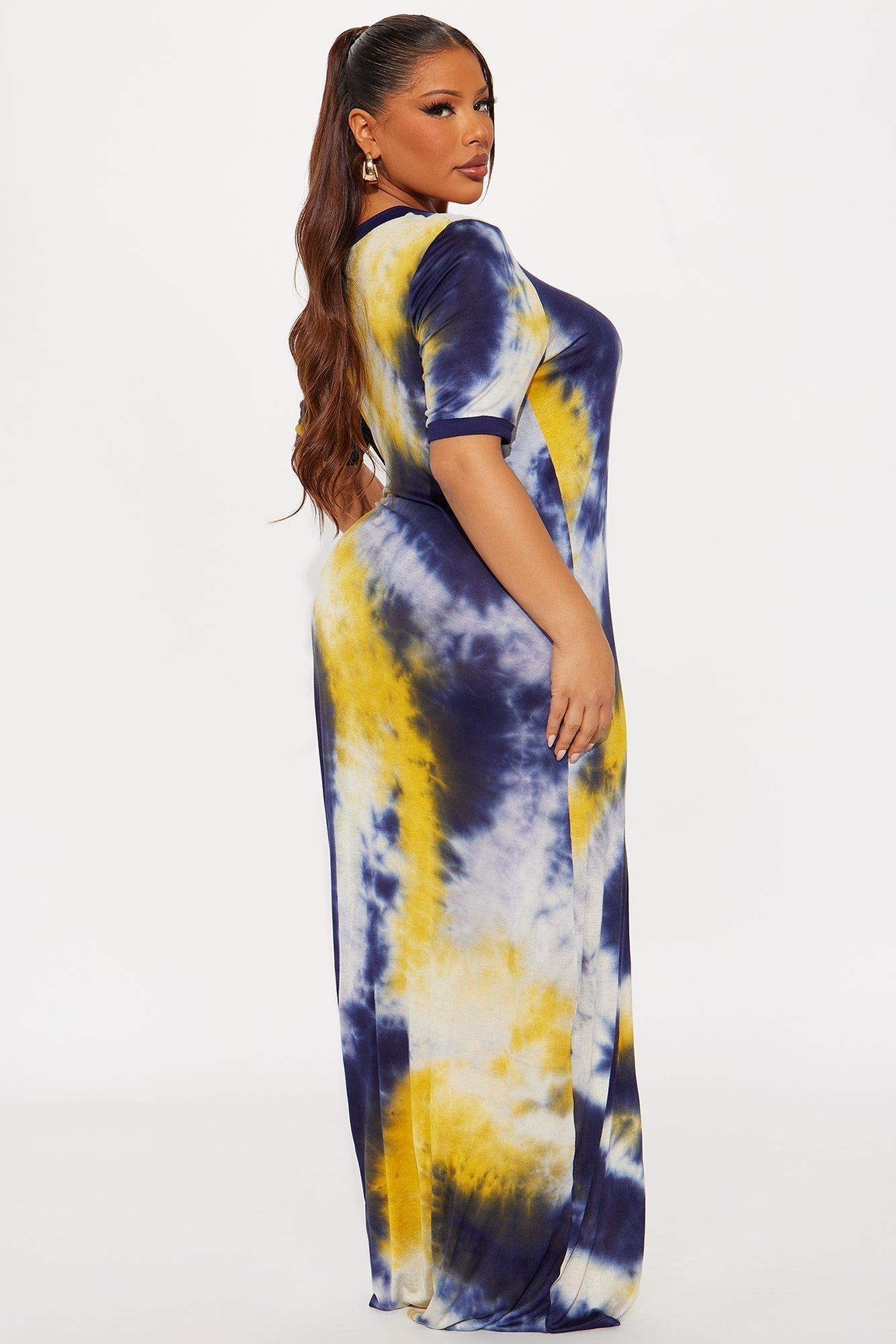 Breezy Tie Dye Maxi Dress - Navy/combo