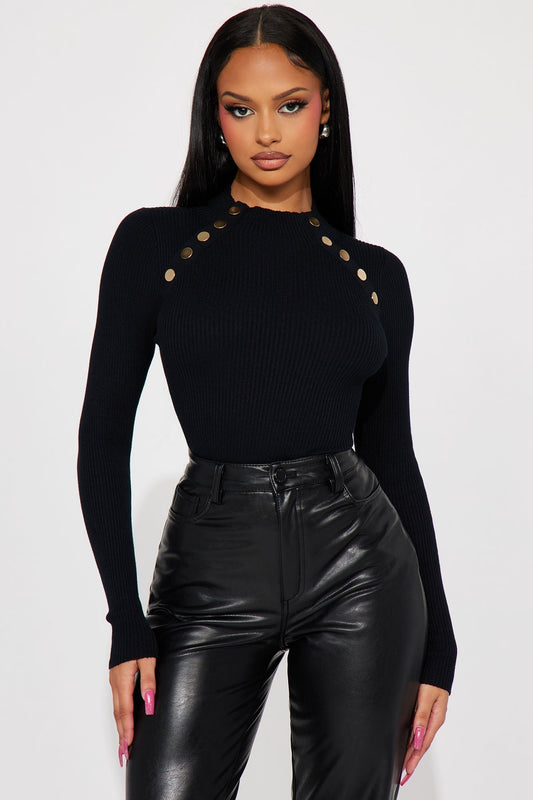 Jezebel Sweater Top - Black