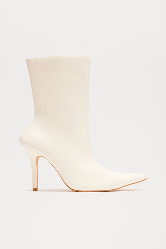 Angelina Heeled Booties - Ivory