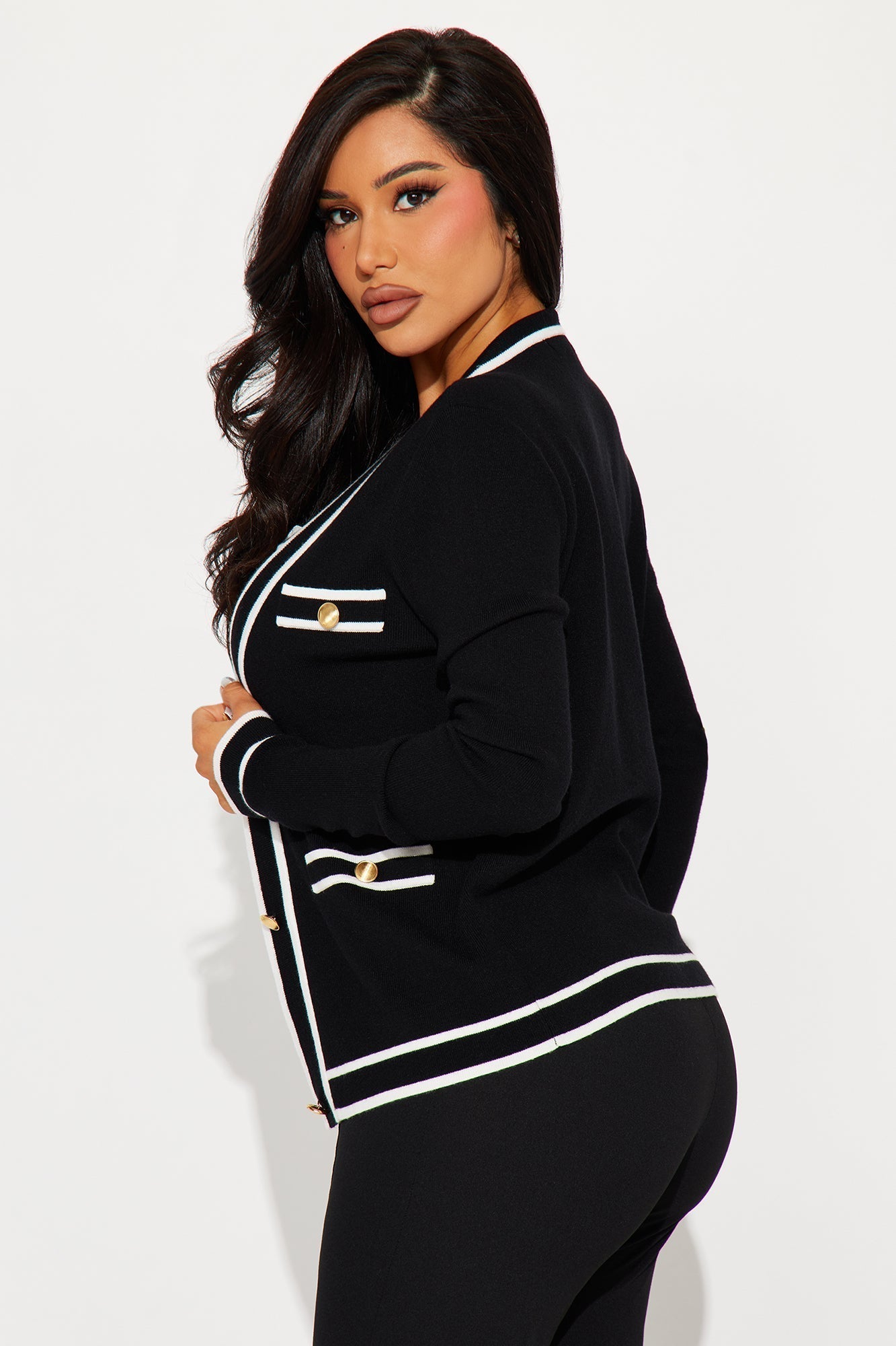 Lunch In Paris 2 Piece Sweater - Black/White