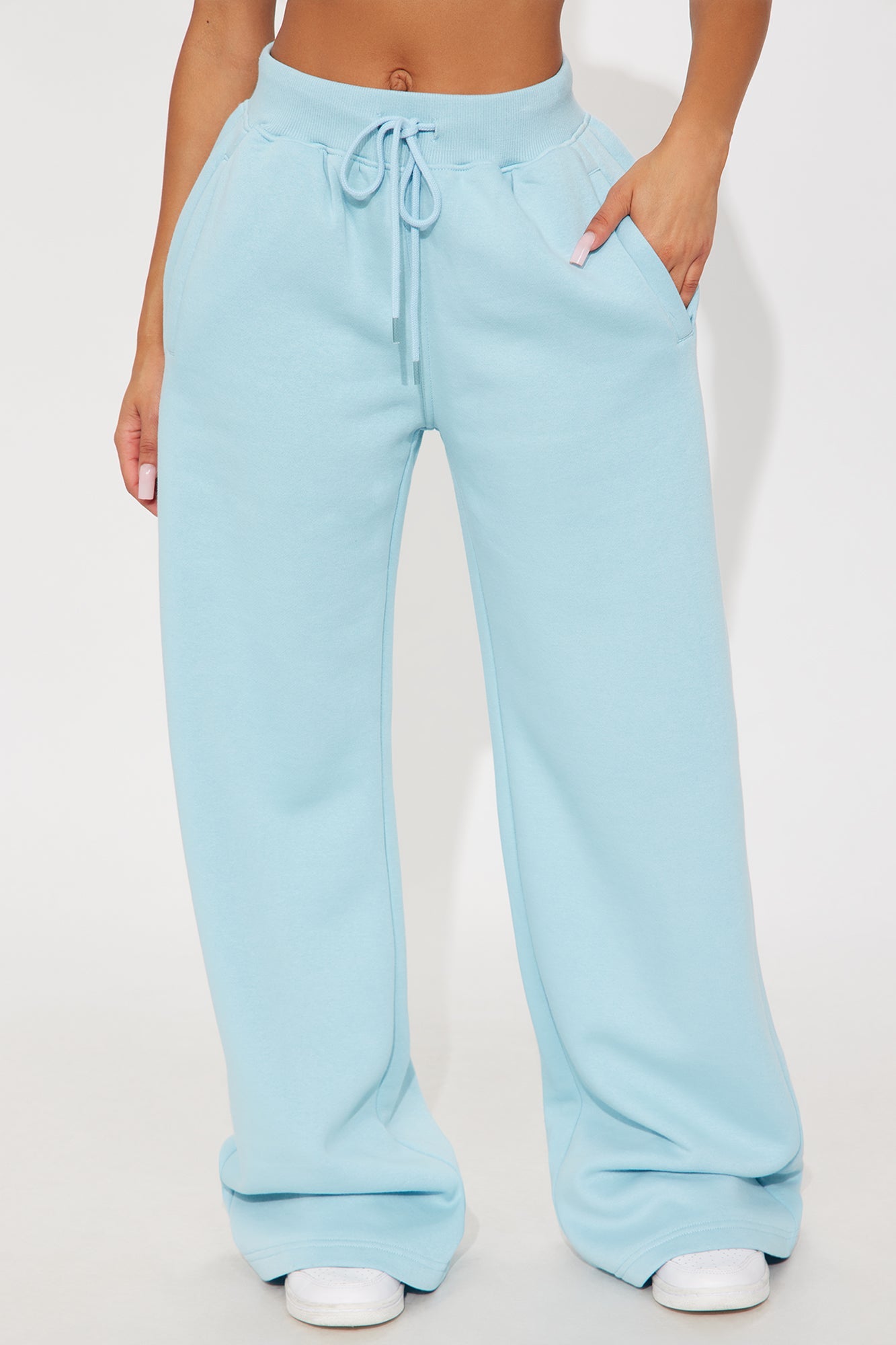 Stole My Ex Boyfriend's Wide Leg Sweatpants - Light Blue