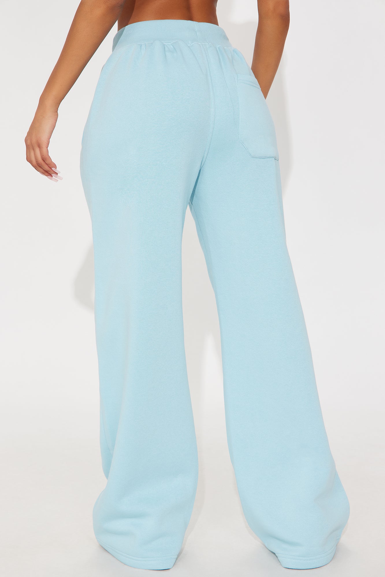 Stole My Ex Boyfriend's Wide Leg Sweatpants - Light Blue