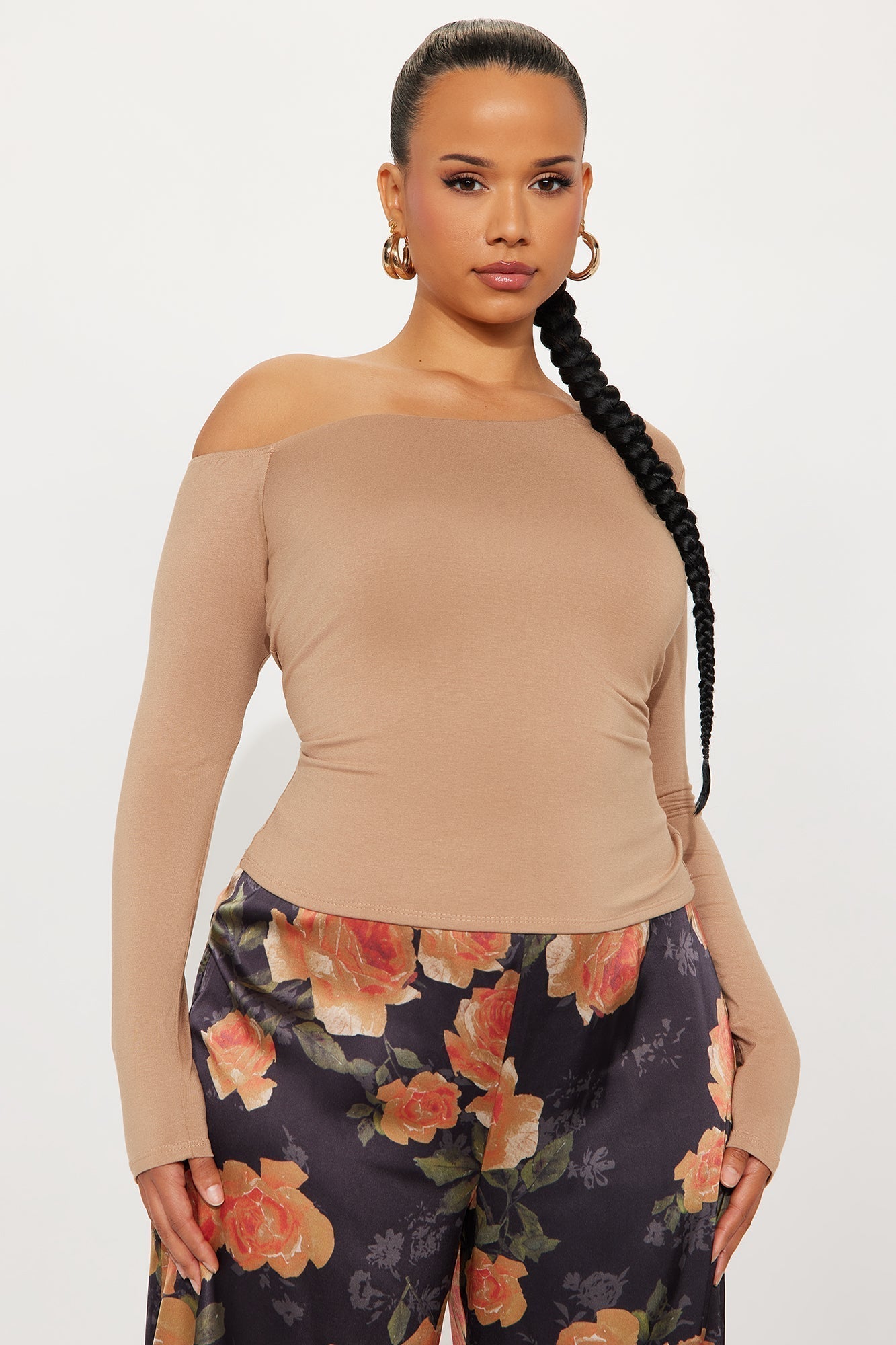Hold Me Tighter Lace Up Top - Mocha