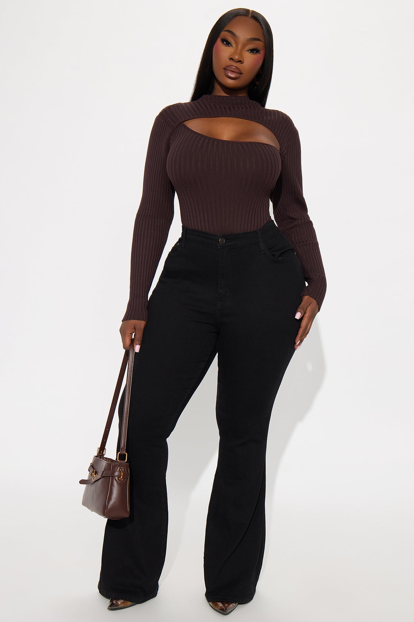 Cut The Antics Sweater Bodysuit - Chocolate