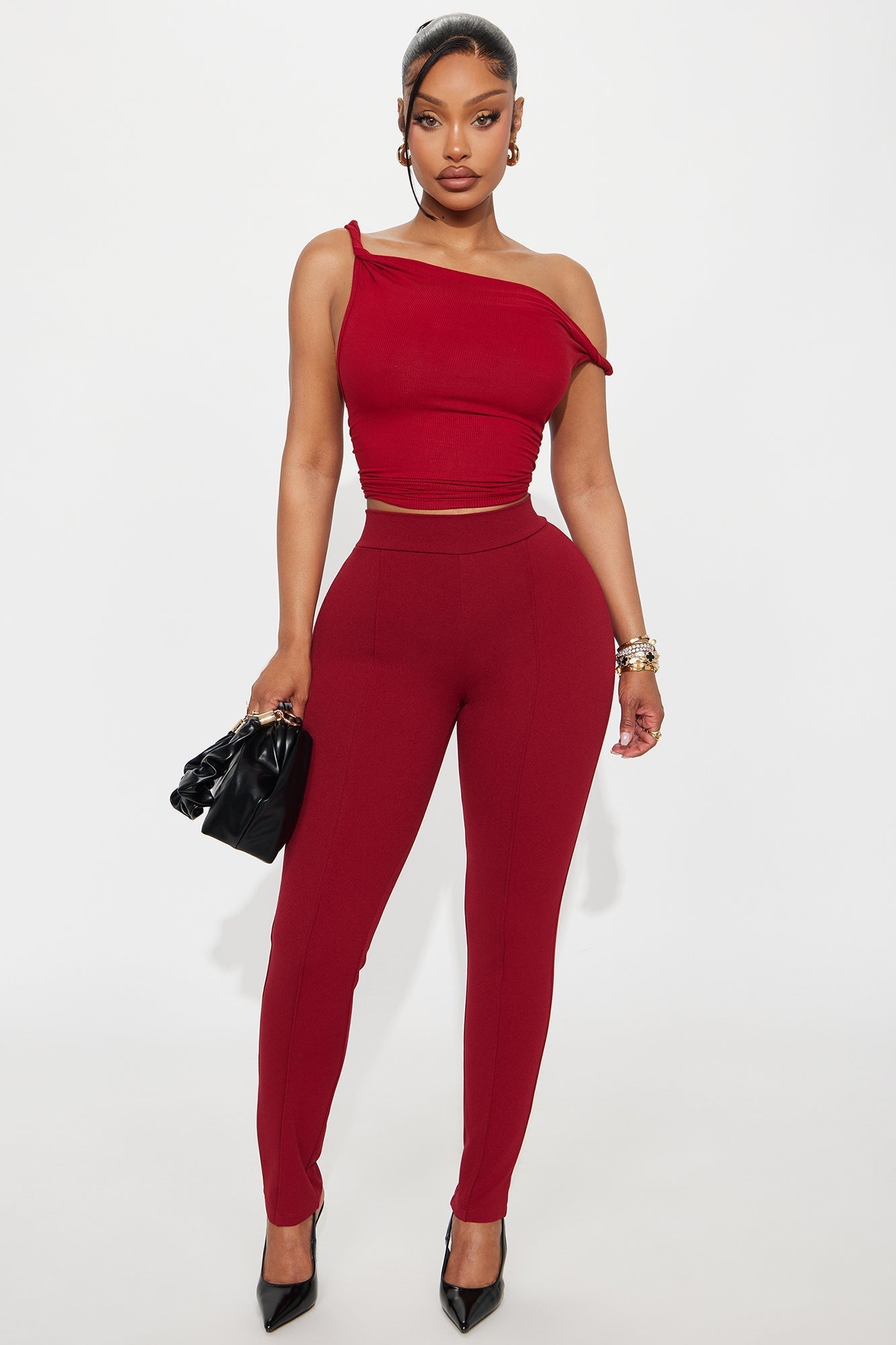 Vicky Skinny Pant - Burgundy